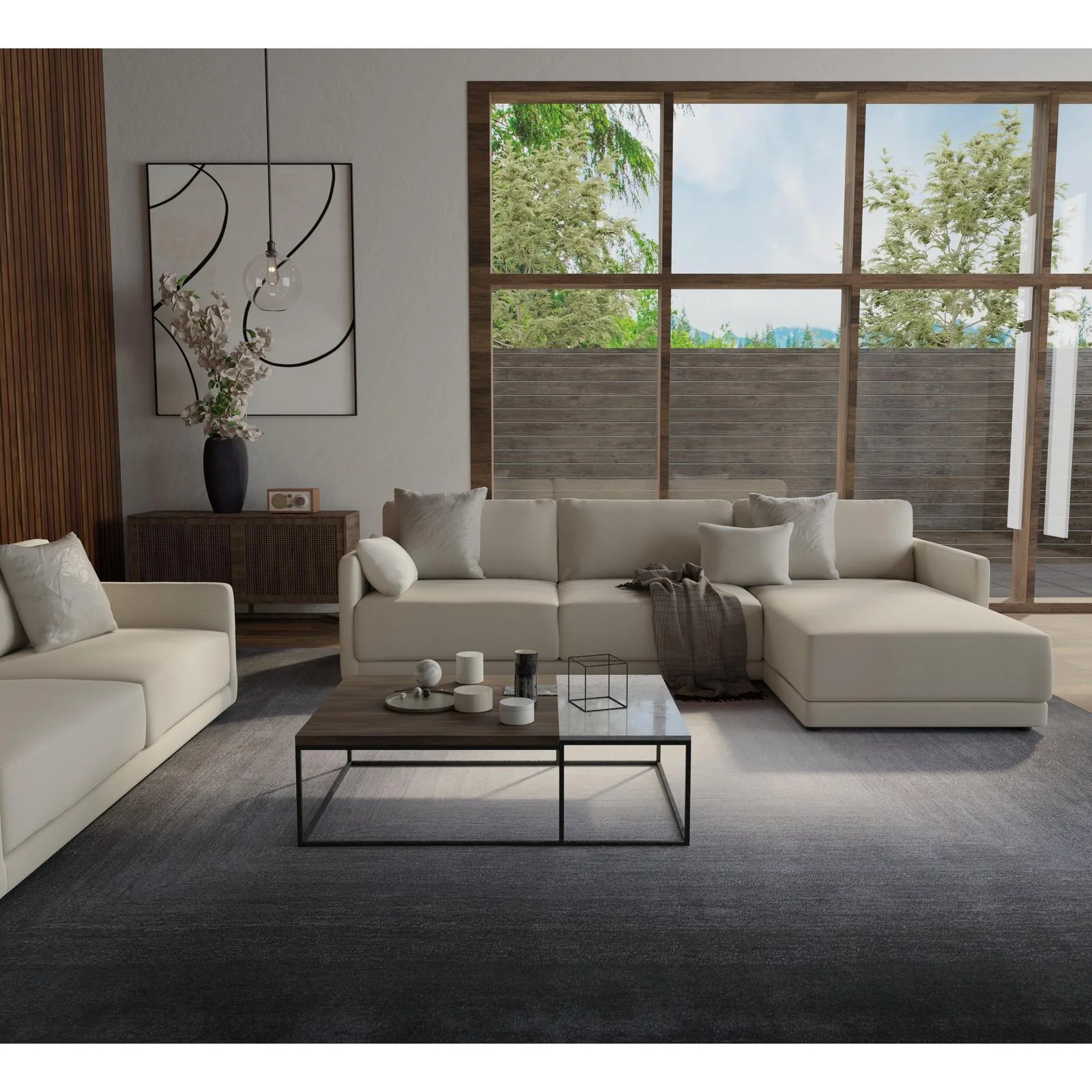 Feizy Katya 8988F Modern Abstract Rug in Black/White/Gray - Image 2