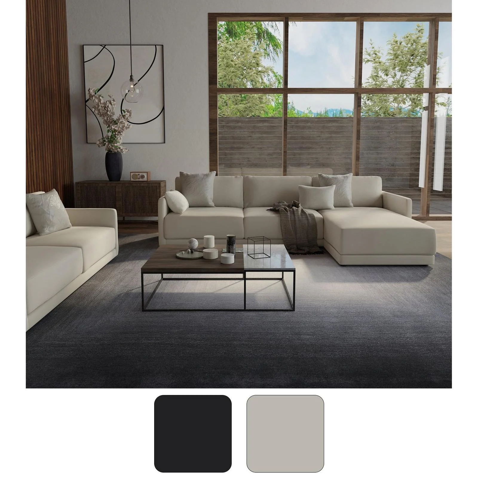 Feizy Katya 8988F Modern Abstract Rug in Black/White/Gray - Image 9
