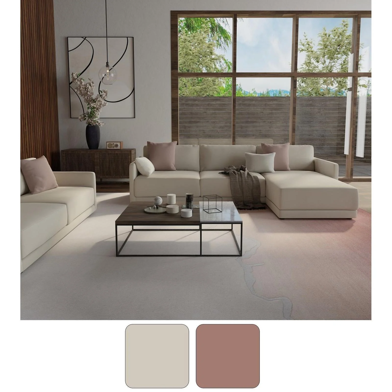 Feizy Katya 8989F Modern Gradient & Ombre Rug in Pink/Ivory - Image 9