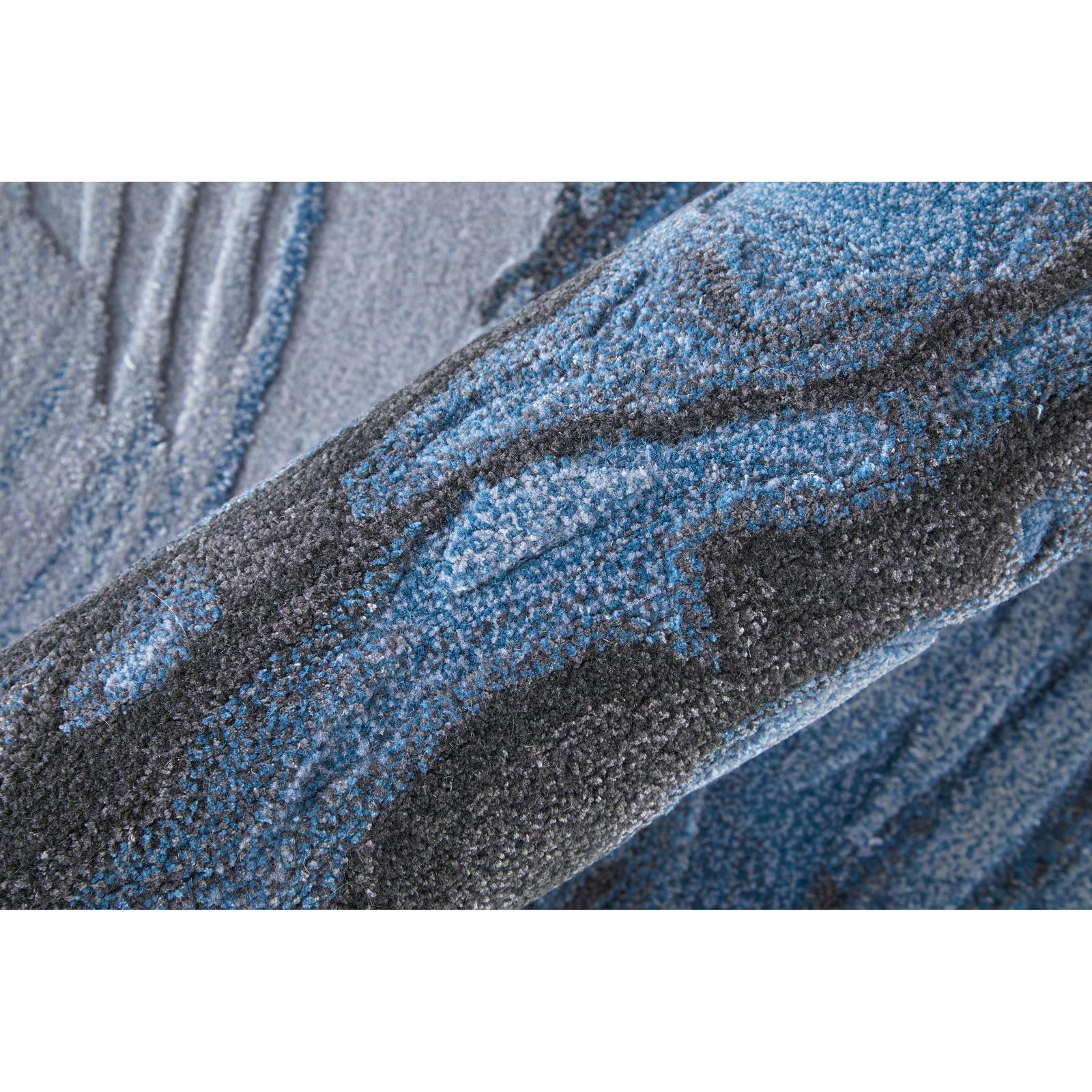 Feizy Kawai 8983F Modern Abstract Rug in Blue/Black/Gray - Image 5