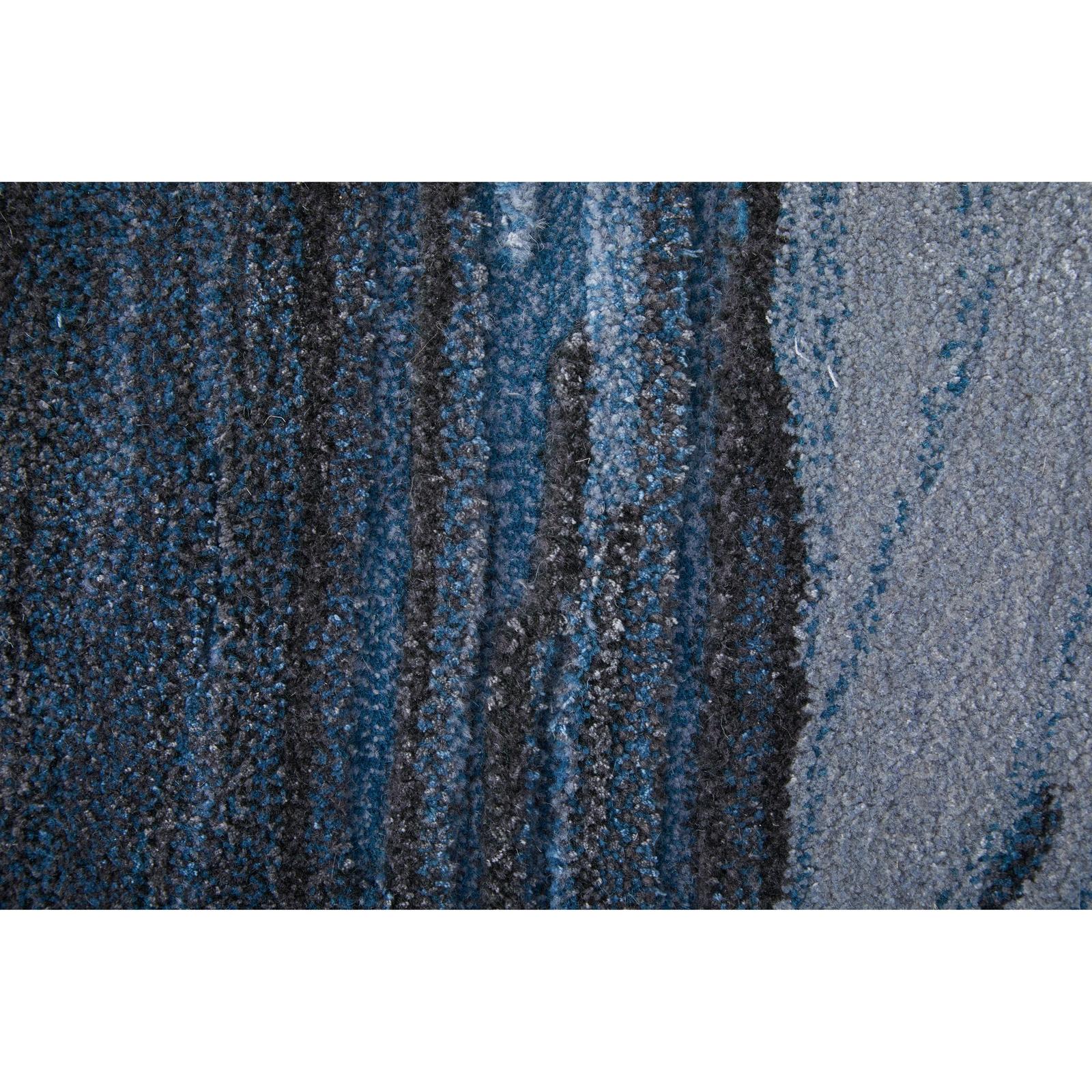 Feizy Kawai 8983F Modern Abstract Rug in Blue/Black/Gray - Image 6
