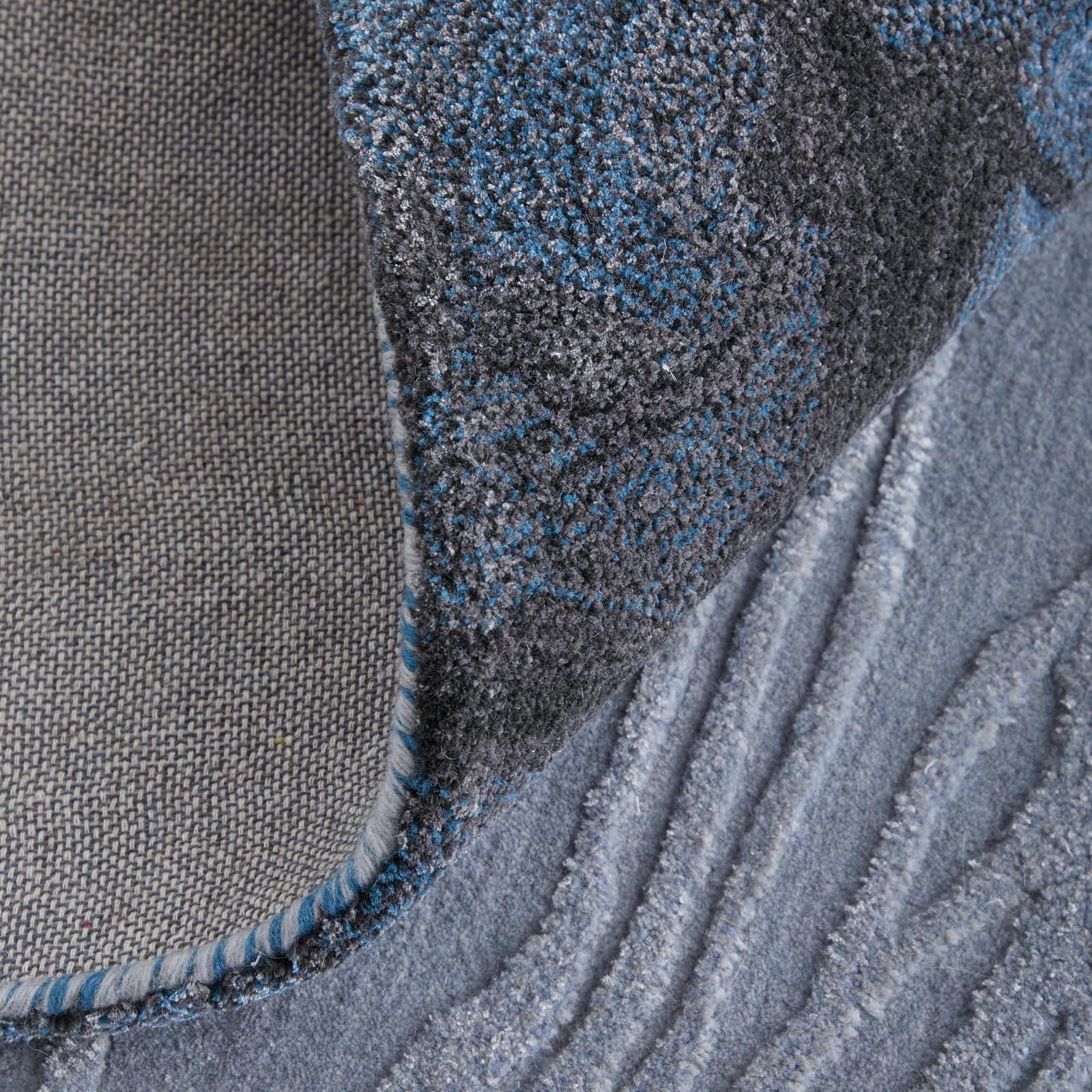 Feizy Kawai 8983F Modern Abstract Rug in Blue/Black/Gray - Image 7