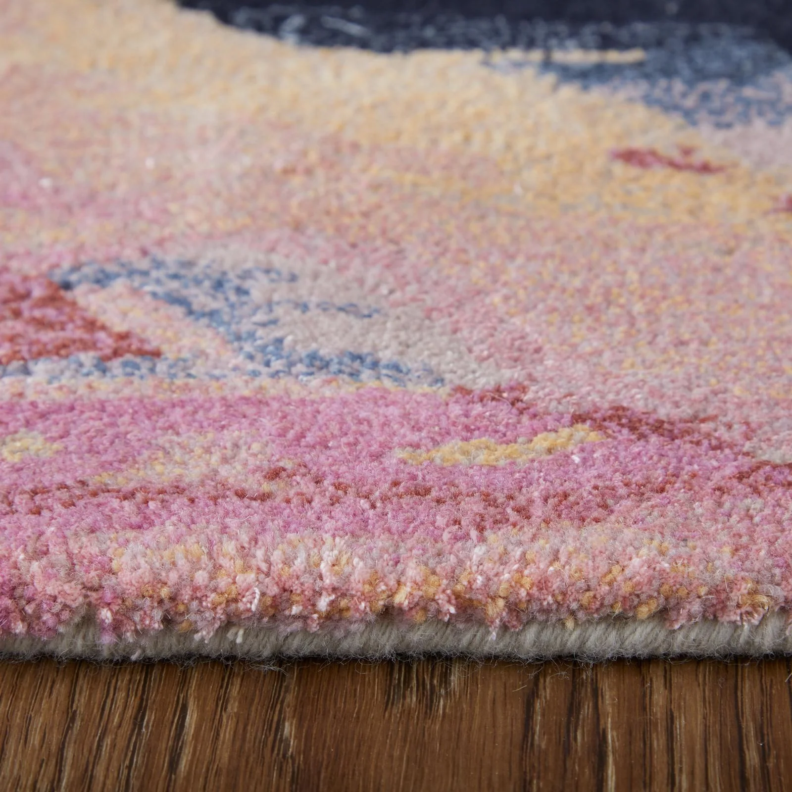 Feizy Kawai 8985F Modern Abstract Rug in Pink/Blue/Ivory - Image 10