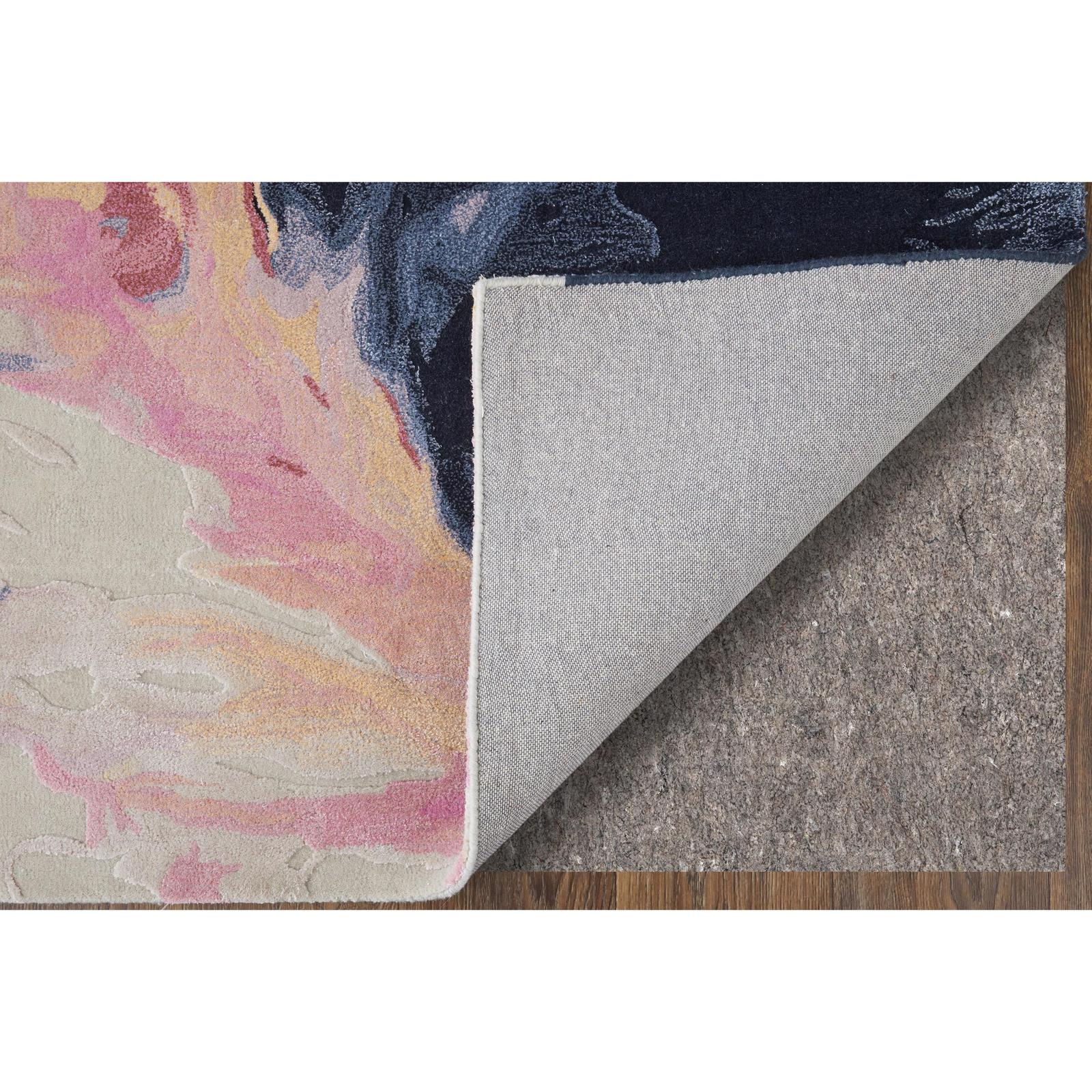 Feizy Kawai 8985F Modern Abstract Rug in Pink/Blue/Ivory - Image 6