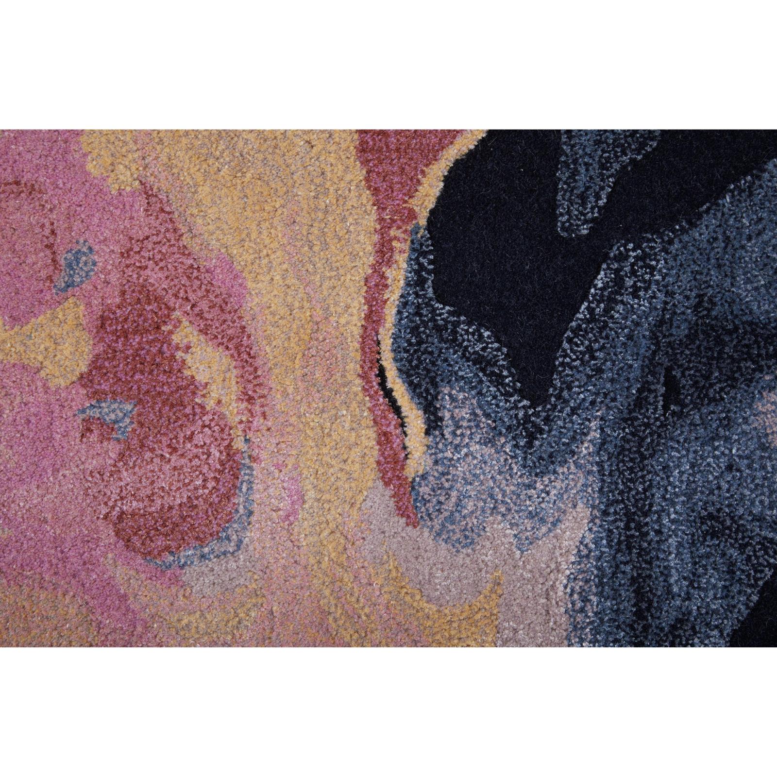 Feizy Kawai 8985F Modern Abstract Rug in Pink/Blue/Ivory - Image 8