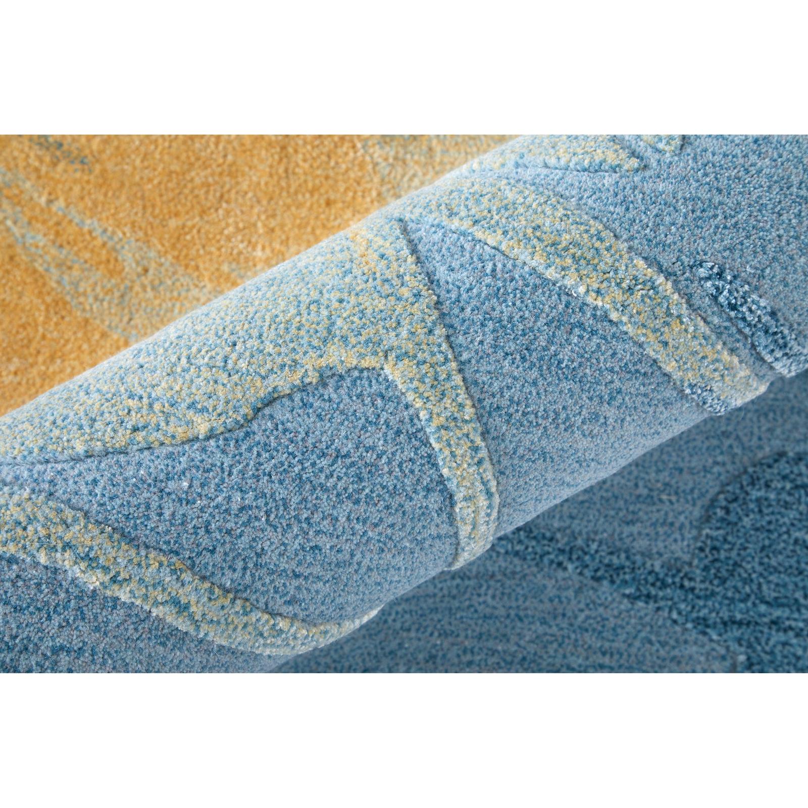 Feizy Kawai 8987F Modern Abstract Rug in Blue/Gold/Gray - Image 6