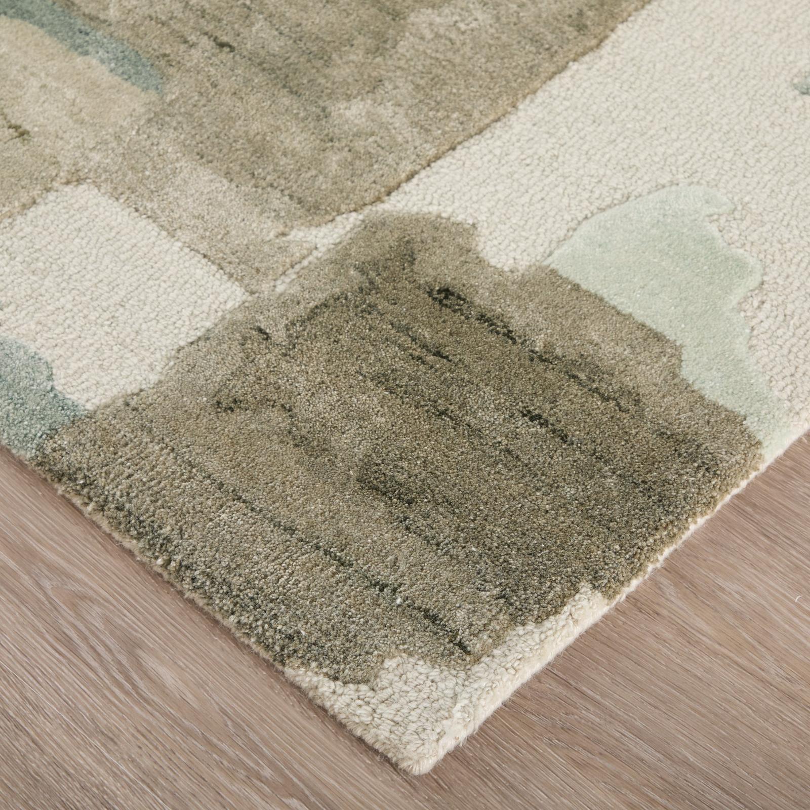 Feizy Kendall 8A59F Modern Abstract Rug in Green/Brown/Ivory - Image 4