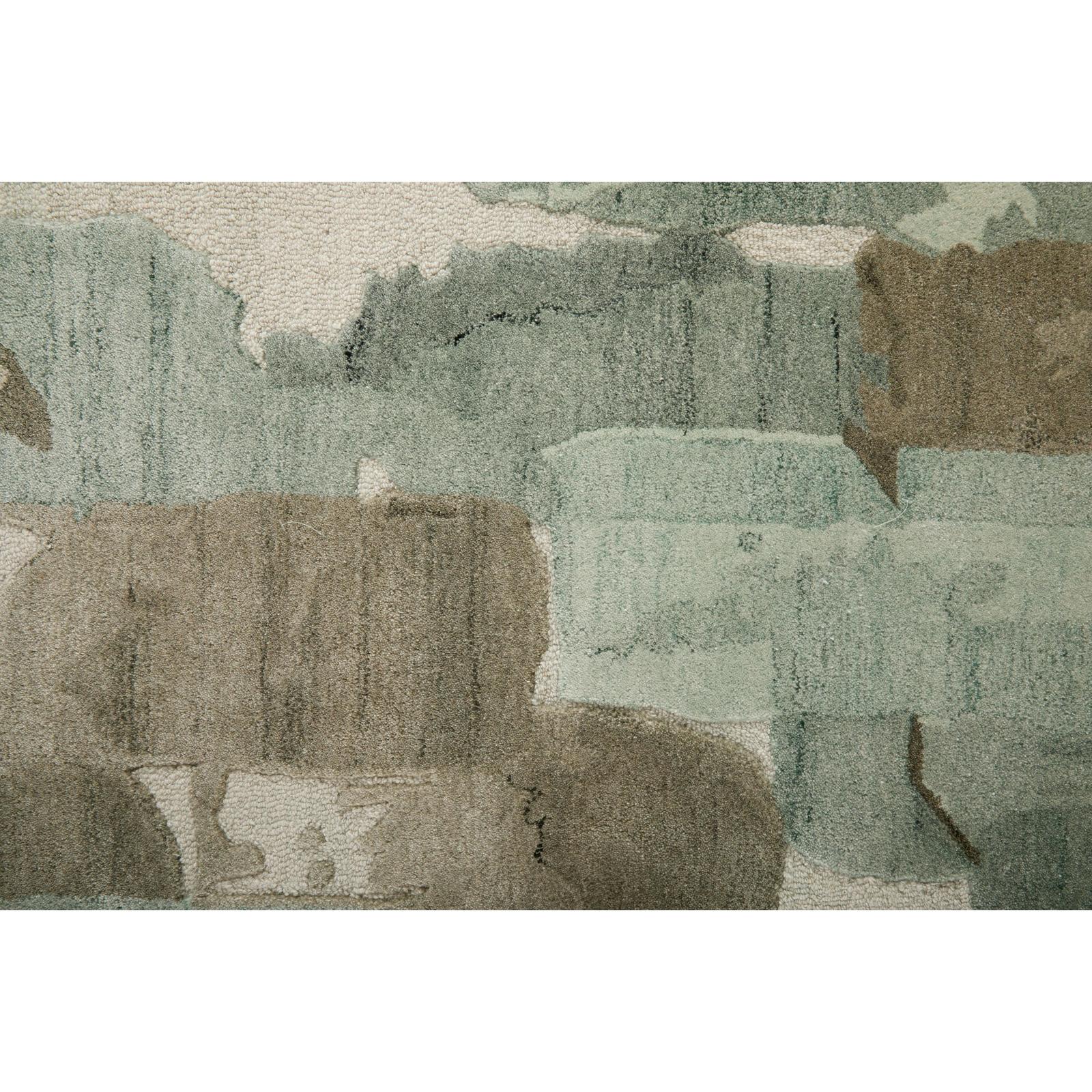 Feizy Kendall 8A59F Modern Abstract Rug in Green/Brown/Ivory - Image 7