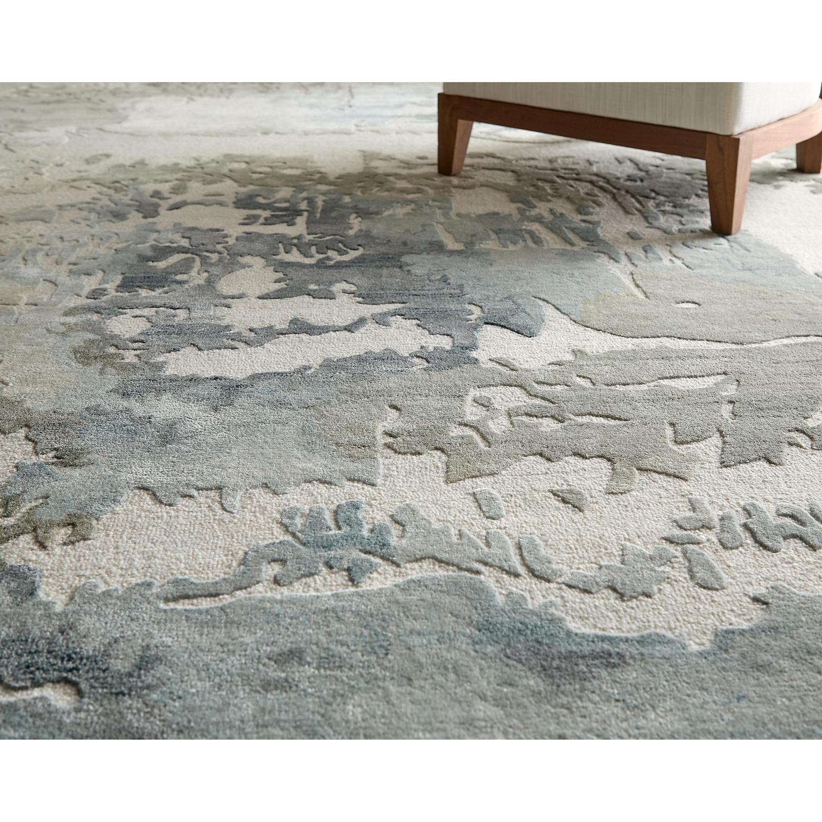 Feizy Kendall 8A62F Modern Abstract Rug in Ivory/Blue/Gray - Image 3