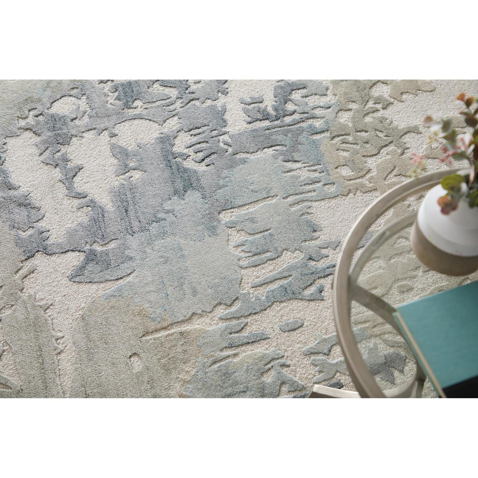 Feizy Kendall 8A62F Modern Abstract Rug in Ivory/Blue/Gray - Image 4