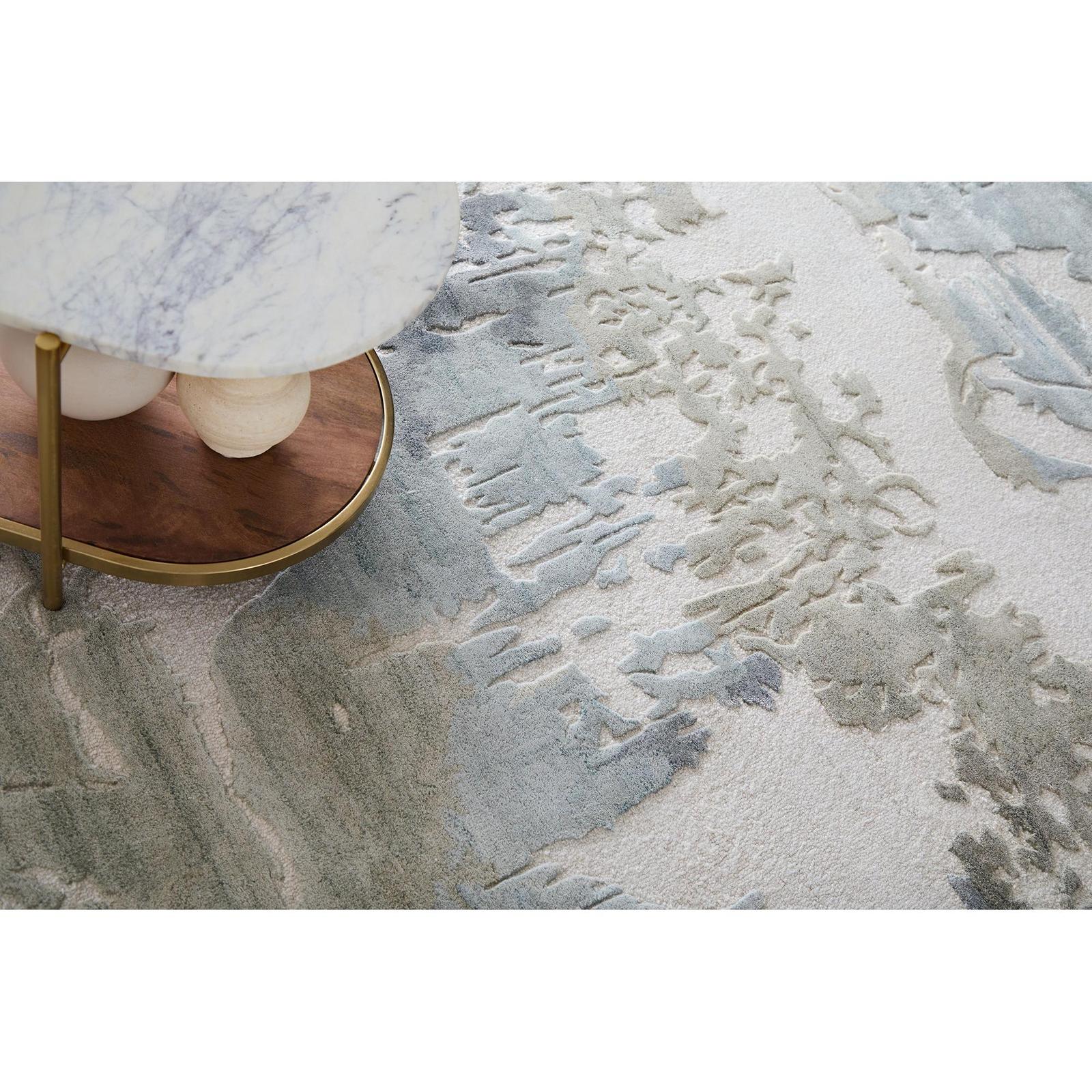 Feizy Kendall 8A62F Modern Abstract Rug in Ivory/Blue/Gray - Image 5