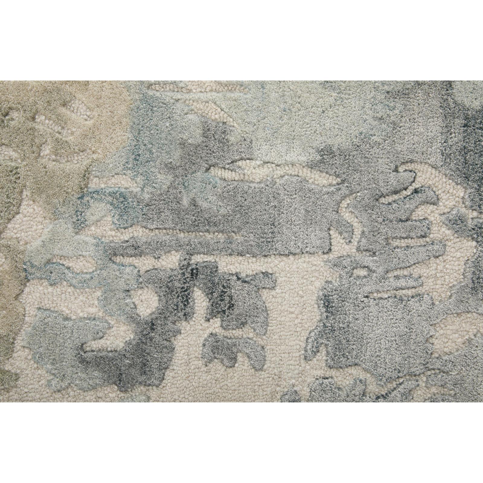 Feizy Kendall 8A62F Modern Abstract Rug in Ivory/Blue/Gray - Image 9