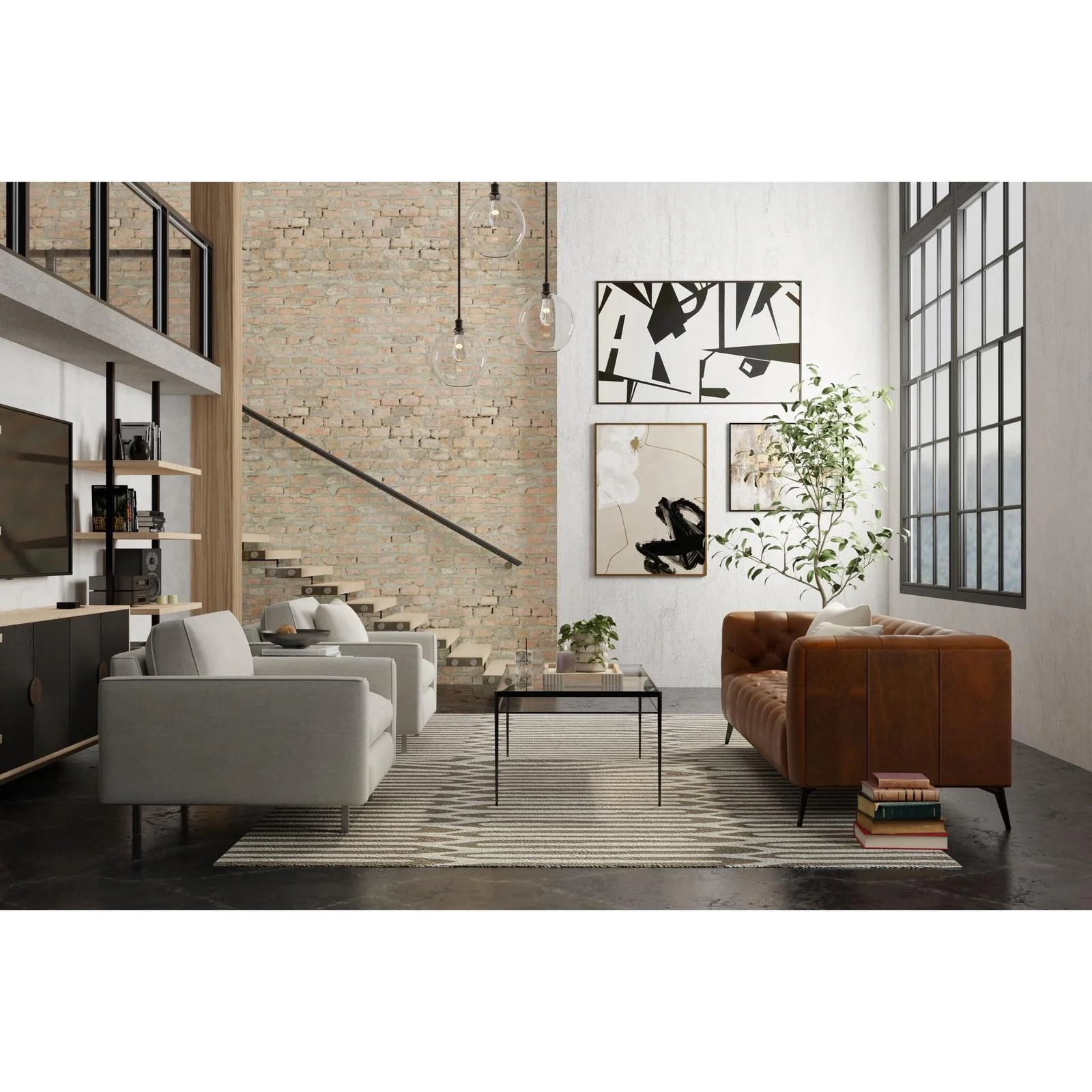 Feizy Kimball 8A31F Transitional Abstract Rug in Taupe/Ivory - Image 2
