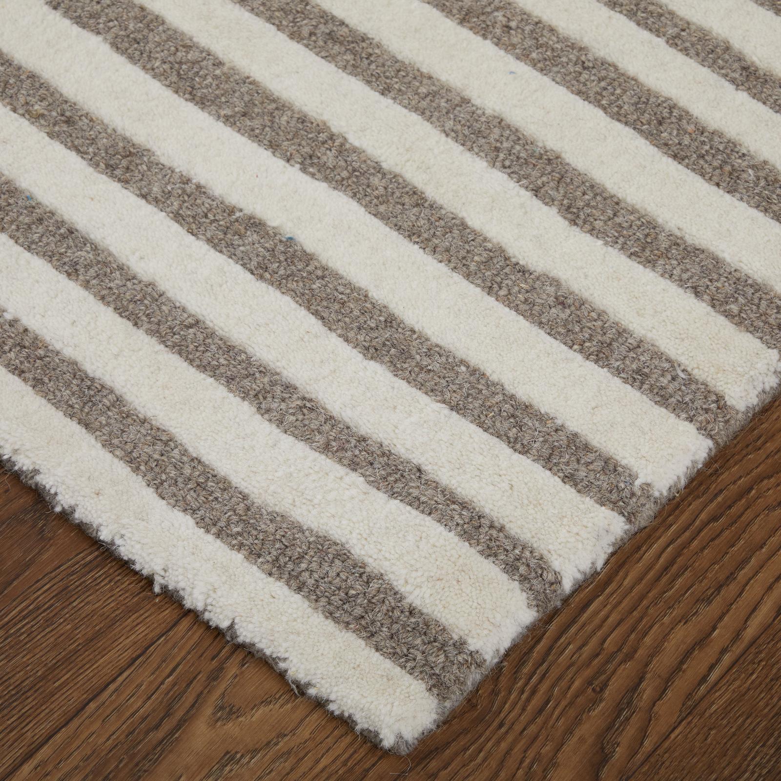 Feizy Kimball 8A31F Transitional Abstract Rug in Taupe/Ivory - Image 3
