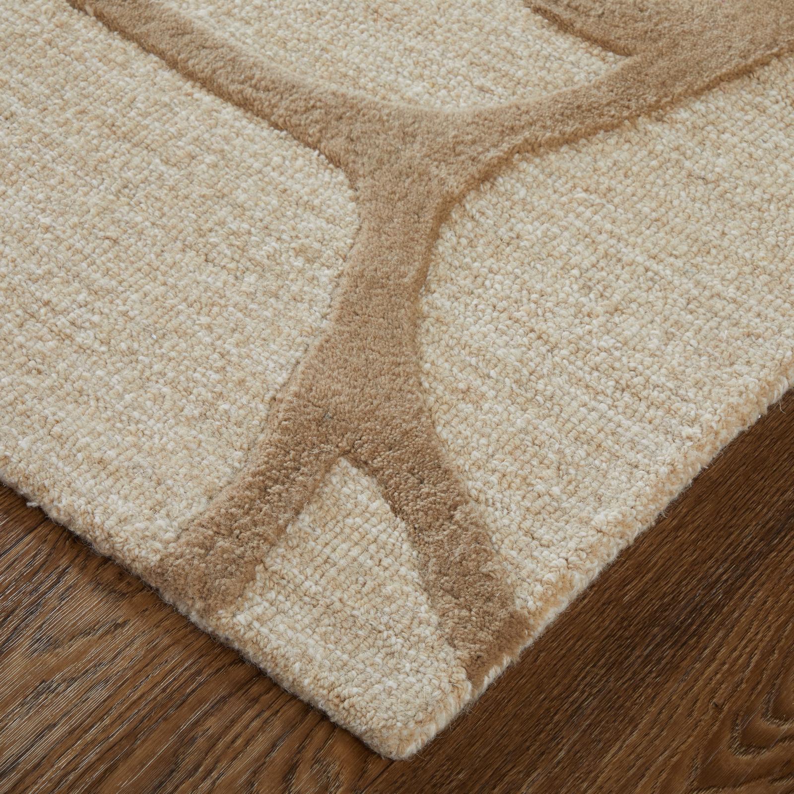 Feizy Kimball 8A32F Transitional Abstract Rug in Ivory/Brown/Tan - Image 3