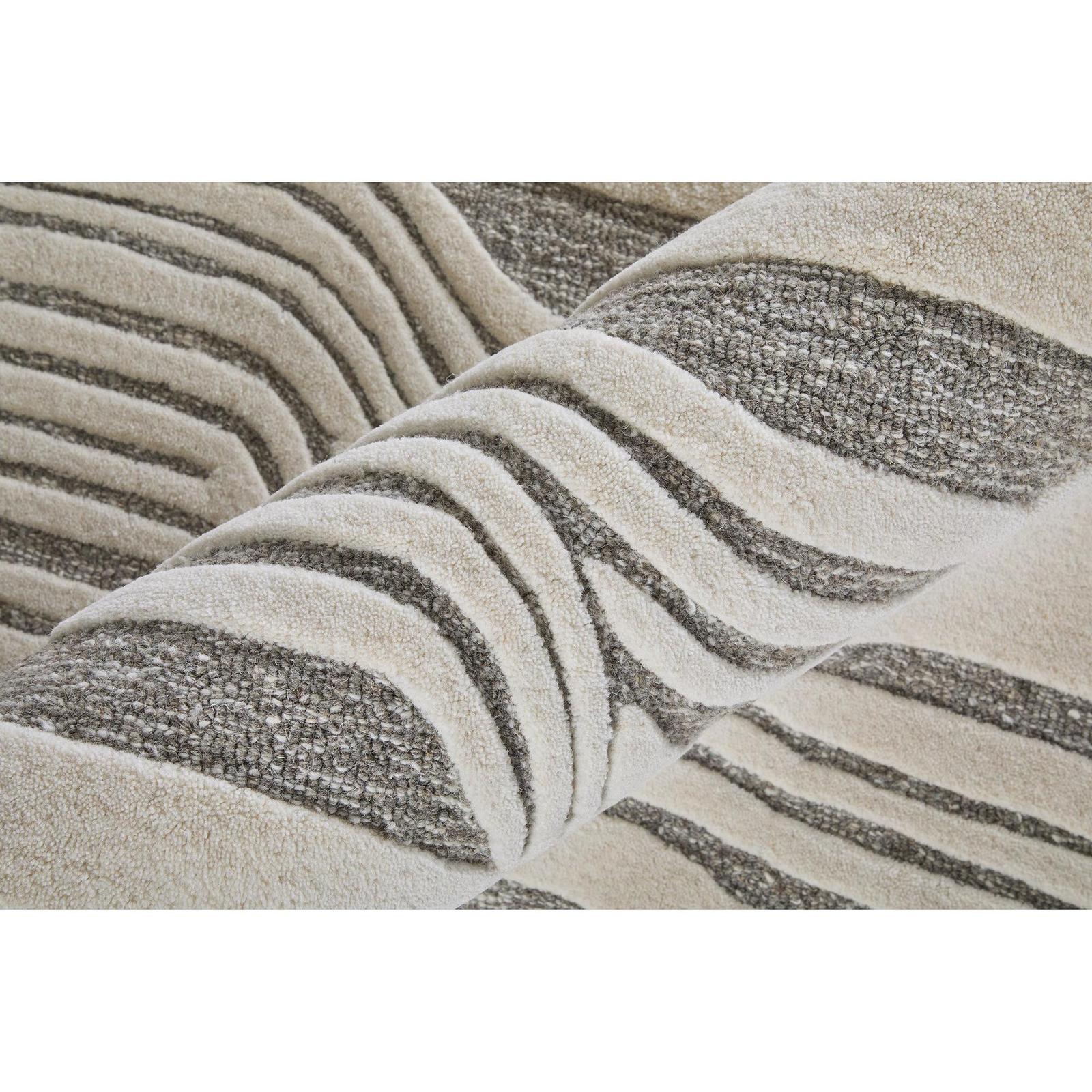 Feizy Kimball 8A34F Transitional Abstract Rug in Ivory/Gray - Image 6