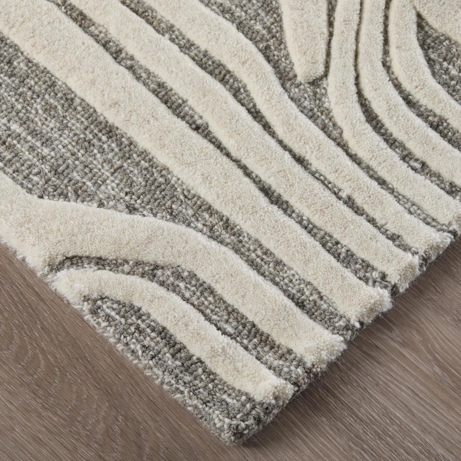 Feizy Kimball 8A34F Transitional Abstract Rug in Ivory/Gray - Image 7