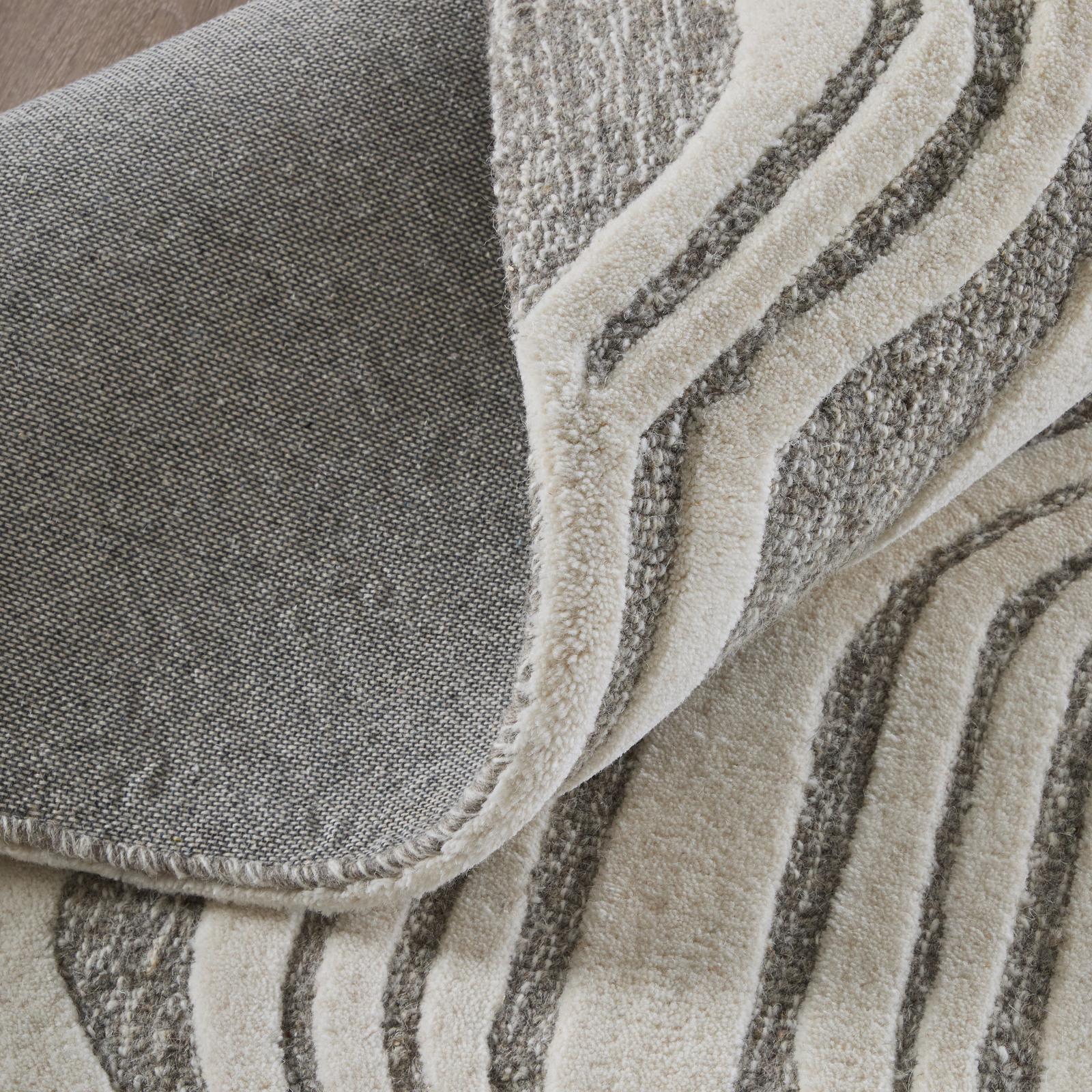 Feizy Kimball 8A34F Transitional Abstract Rug in Ivory/Gray - Image 9