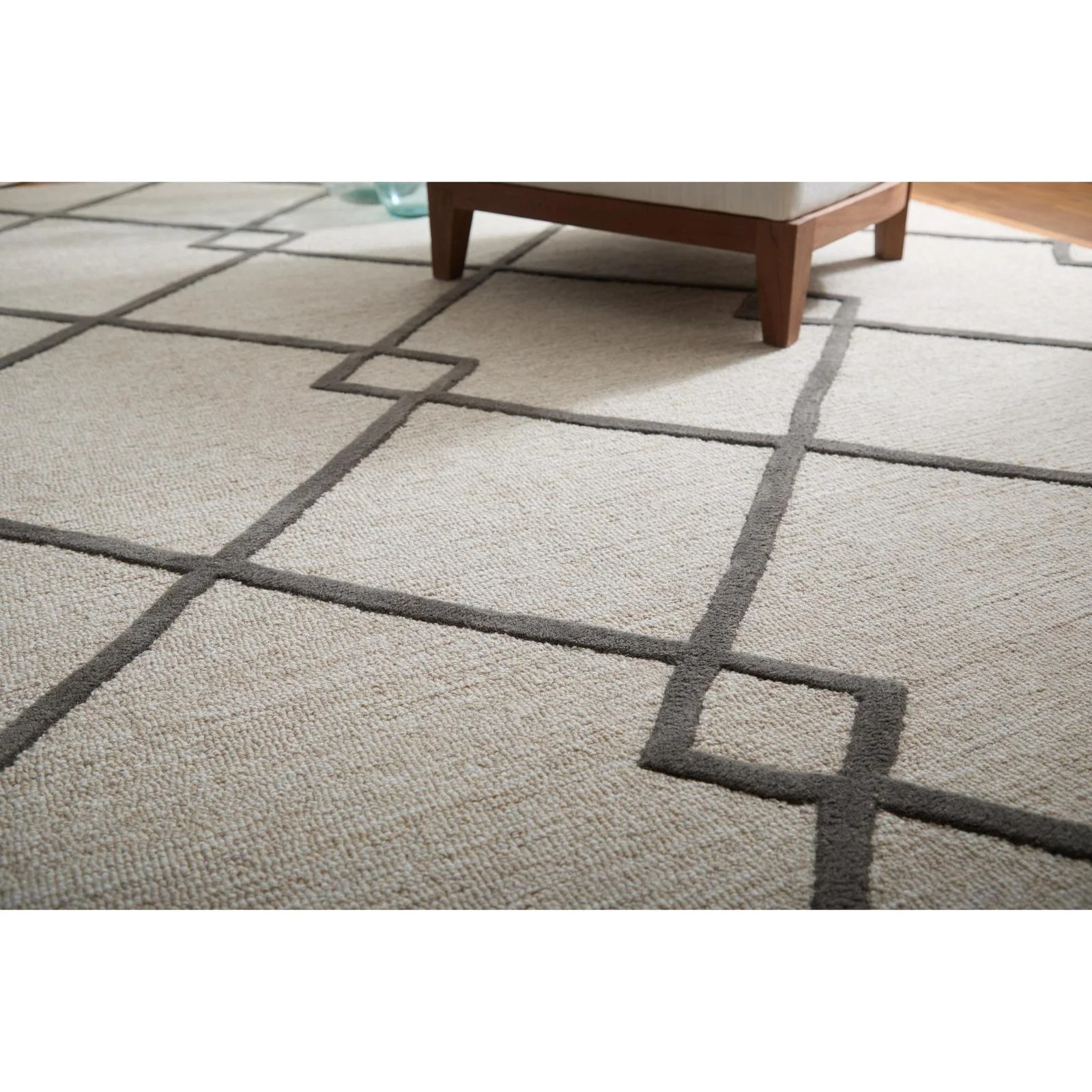 Feizy Kimball 8A36F Transitional Trellis & Lattice Rug in Ivory/Gray/Tan - Image 2