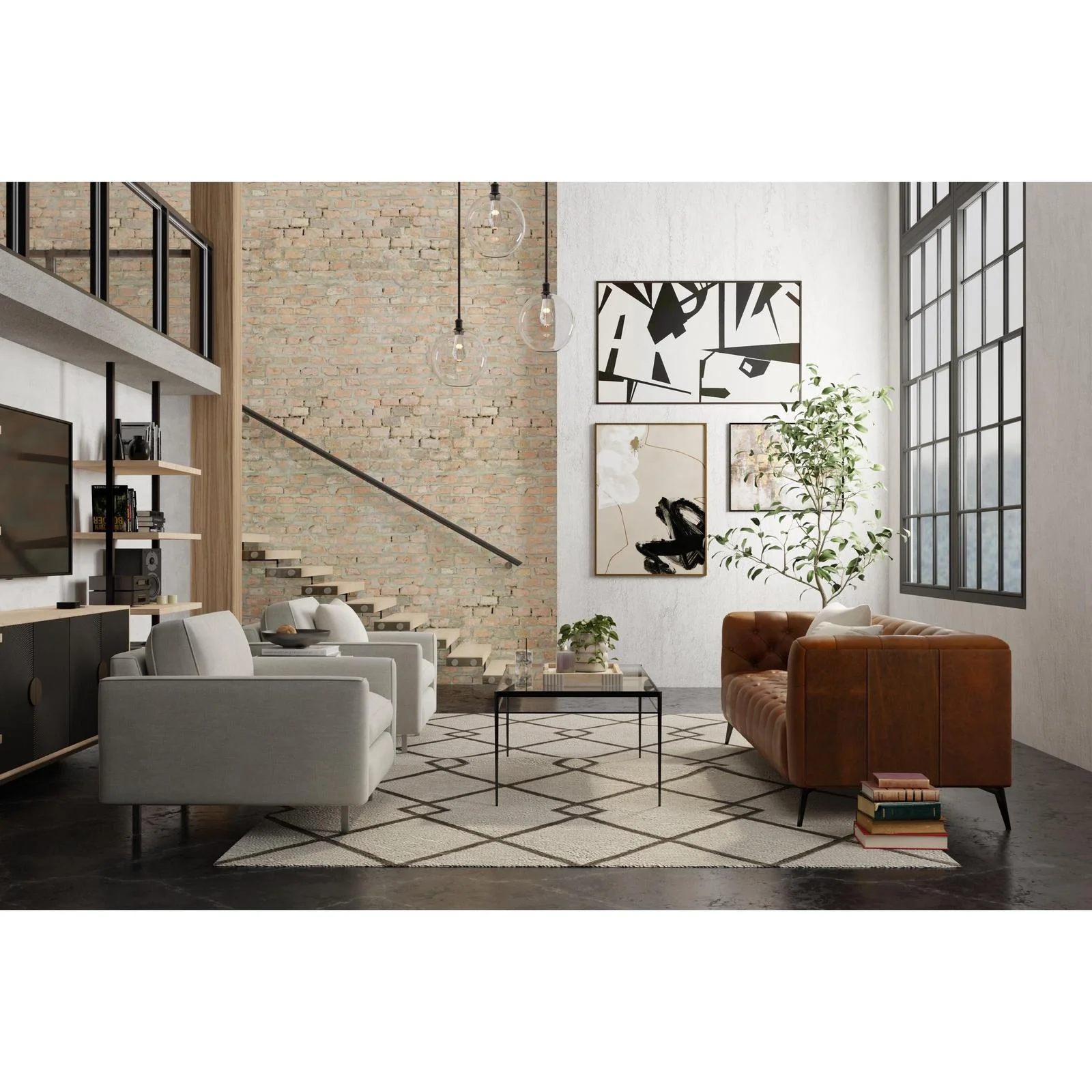 Feizy Kimball 8A36F Transitional Trellis & Lattice Rug in Ivory/Gray/Tan - Image 4