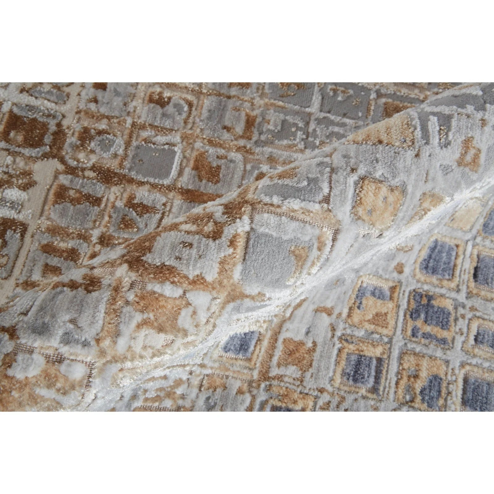 Feizy Laina 39G0F Transitional Geometric in Tan/Ivory/Blue - Image 6