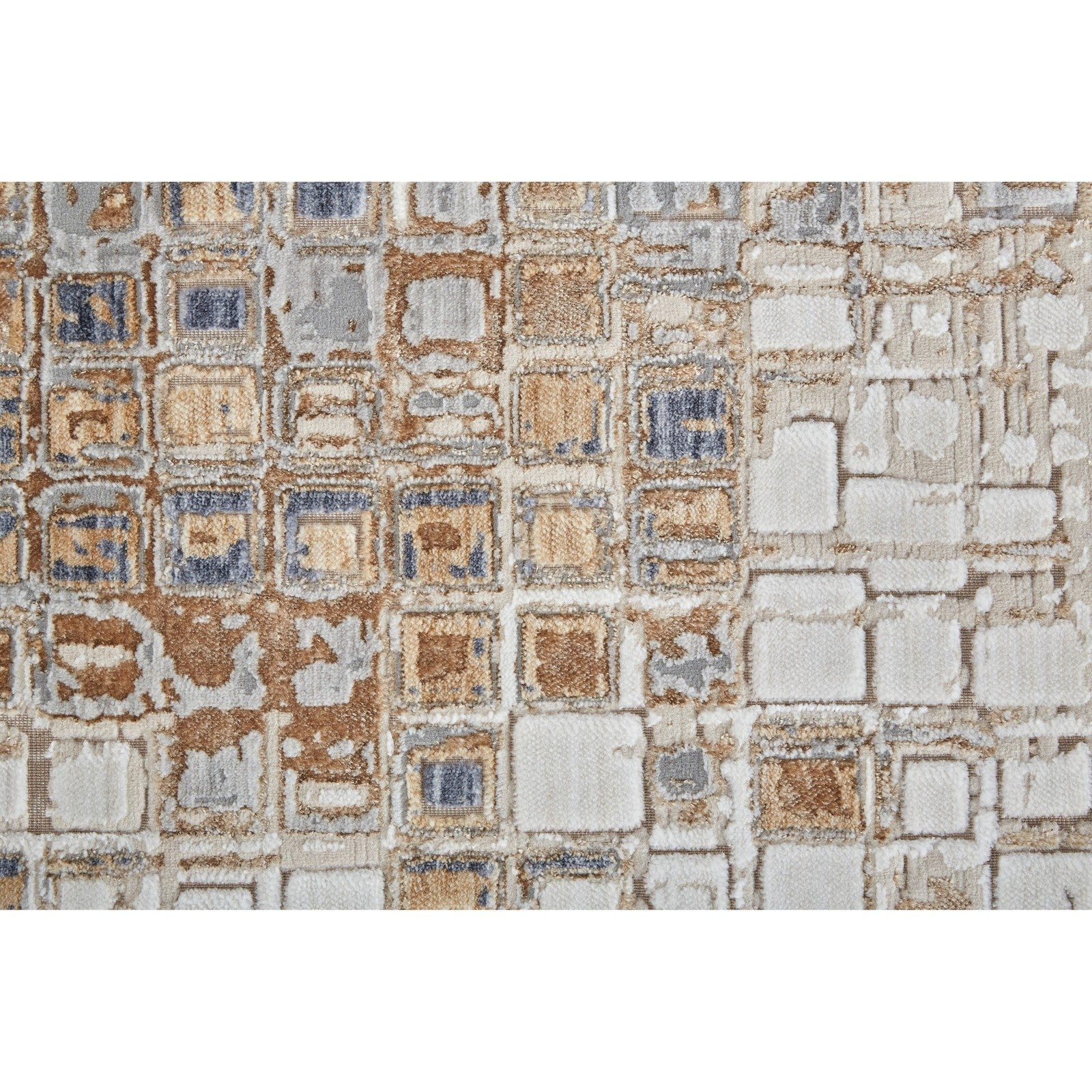 Feizy Laina 39G0F Transitional Geometric in Tan/Ivory/Blue - Image 7