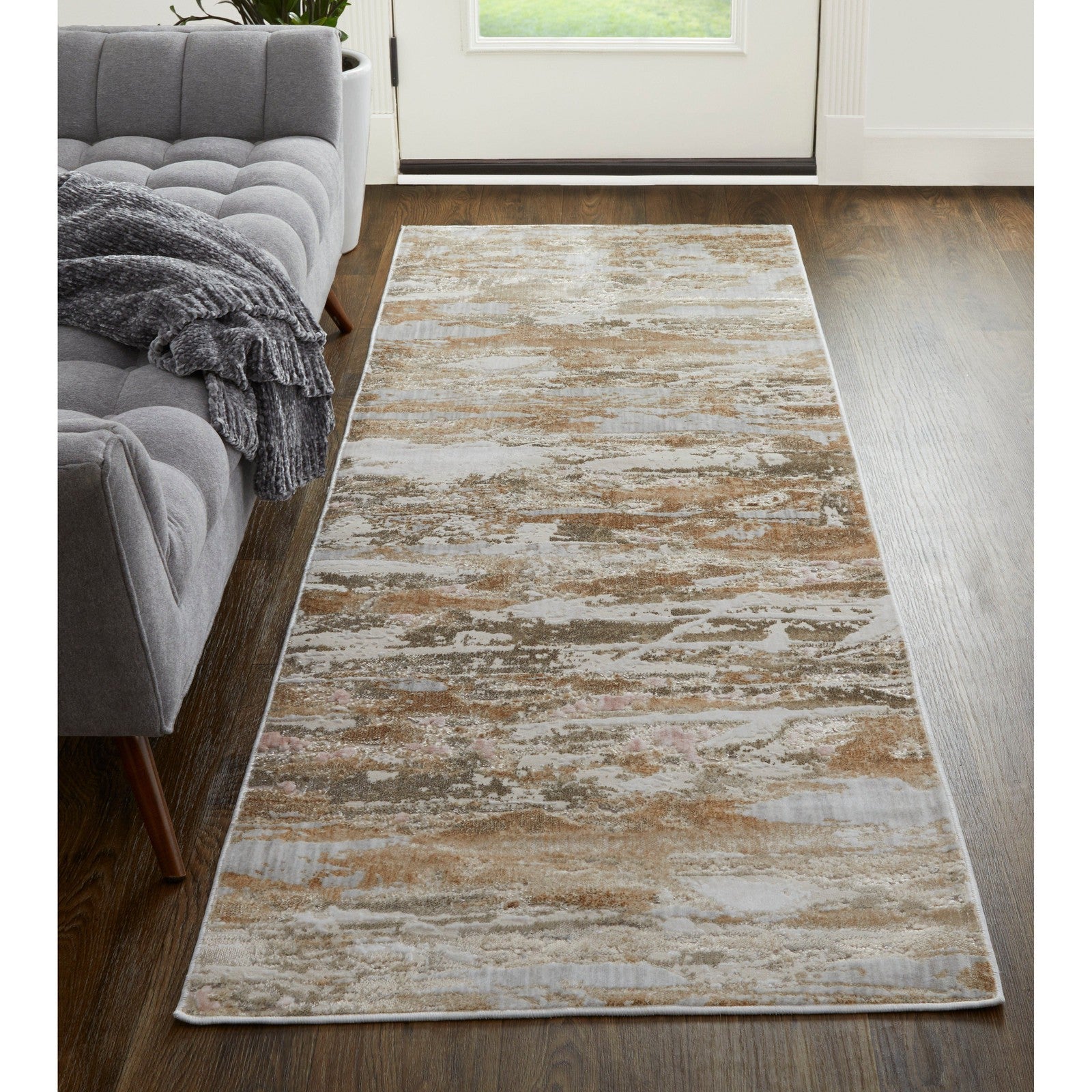 Feizy Laina 39G5F Transitional Abstract in Tan/Ivory - Image 10