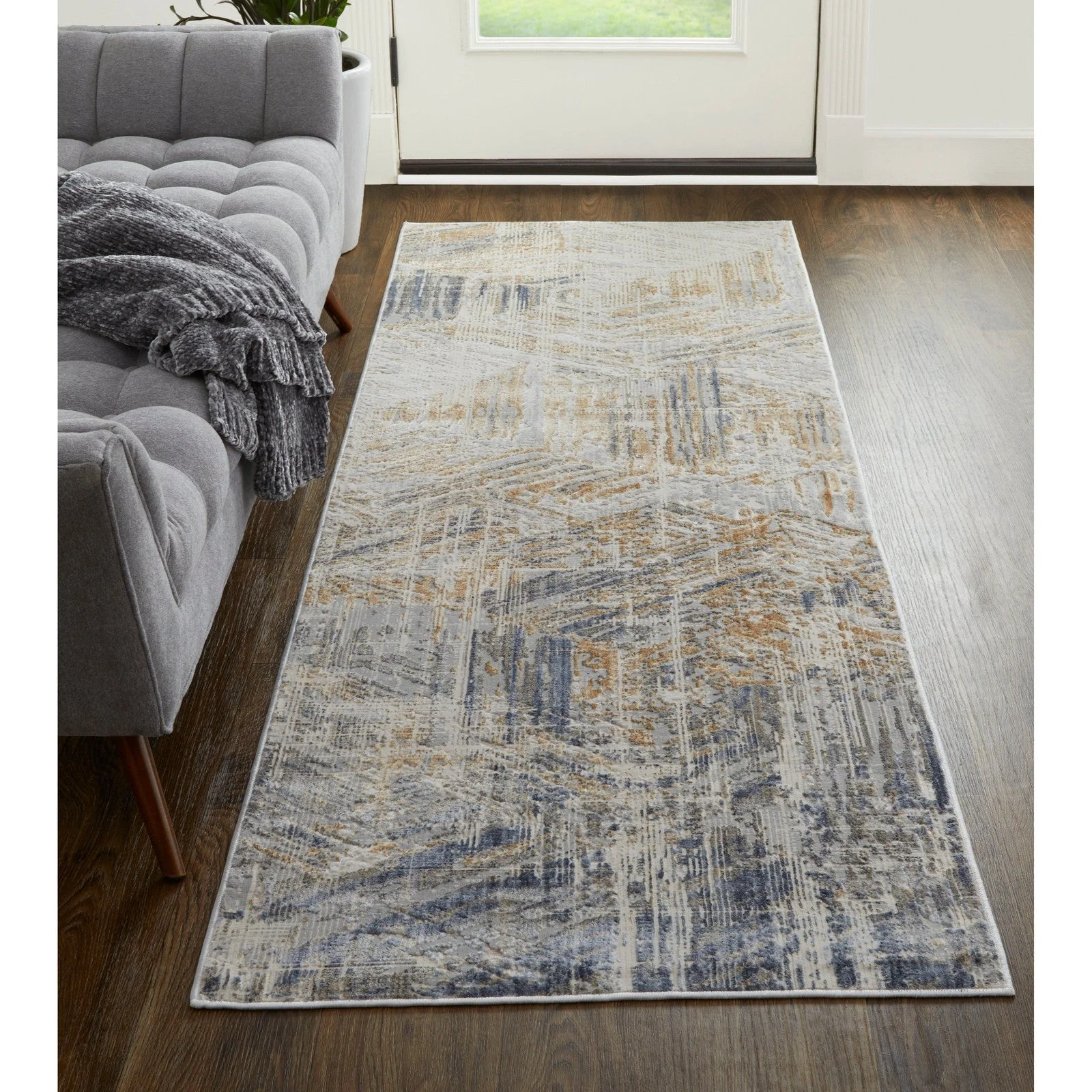 Feizy Laina 39G6F Transitional Abstract in Tan/Ivory/Gray - Image 10