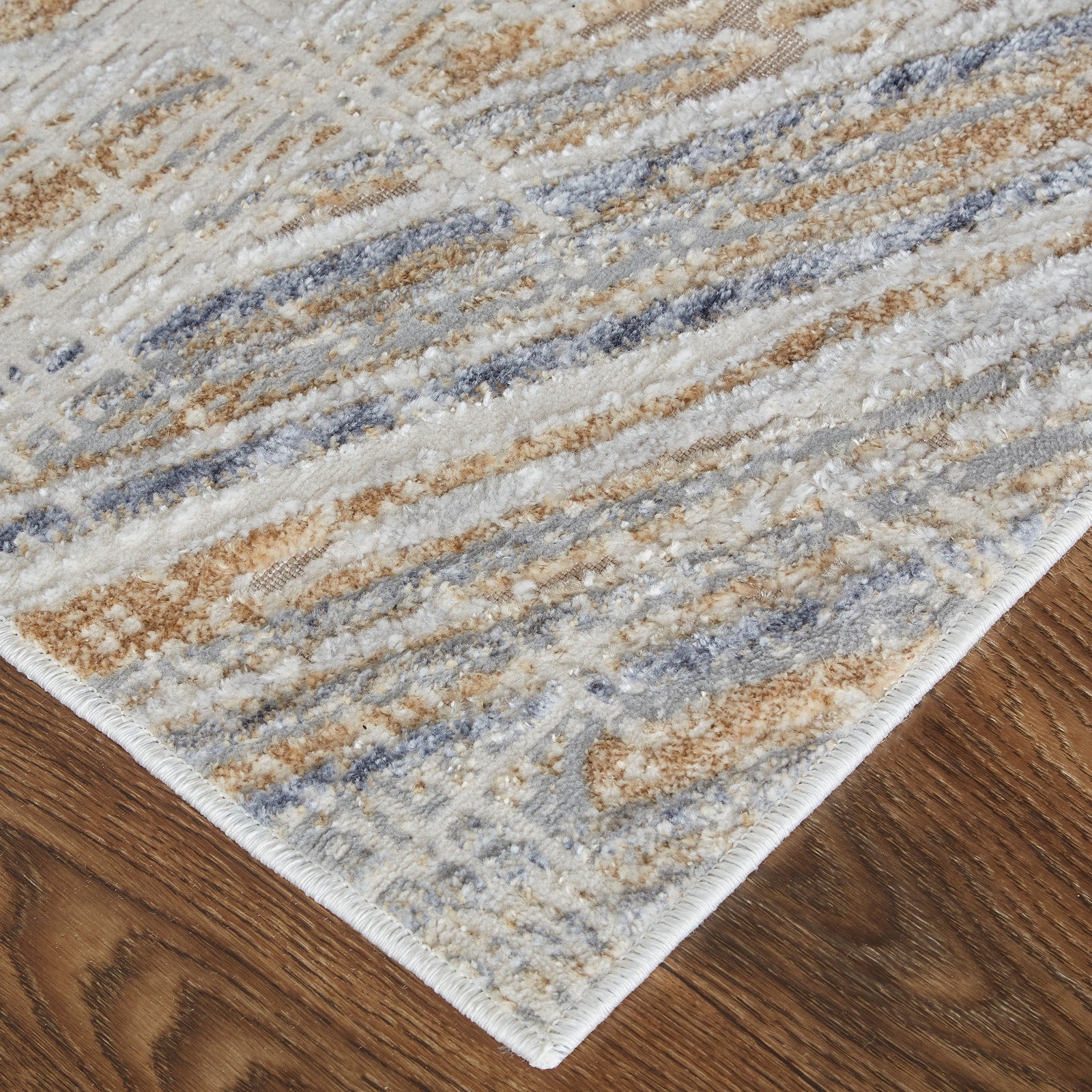 Feizy Laina 39G6F Transitional Abstract in Tan/Ivory/Gray - Image 4