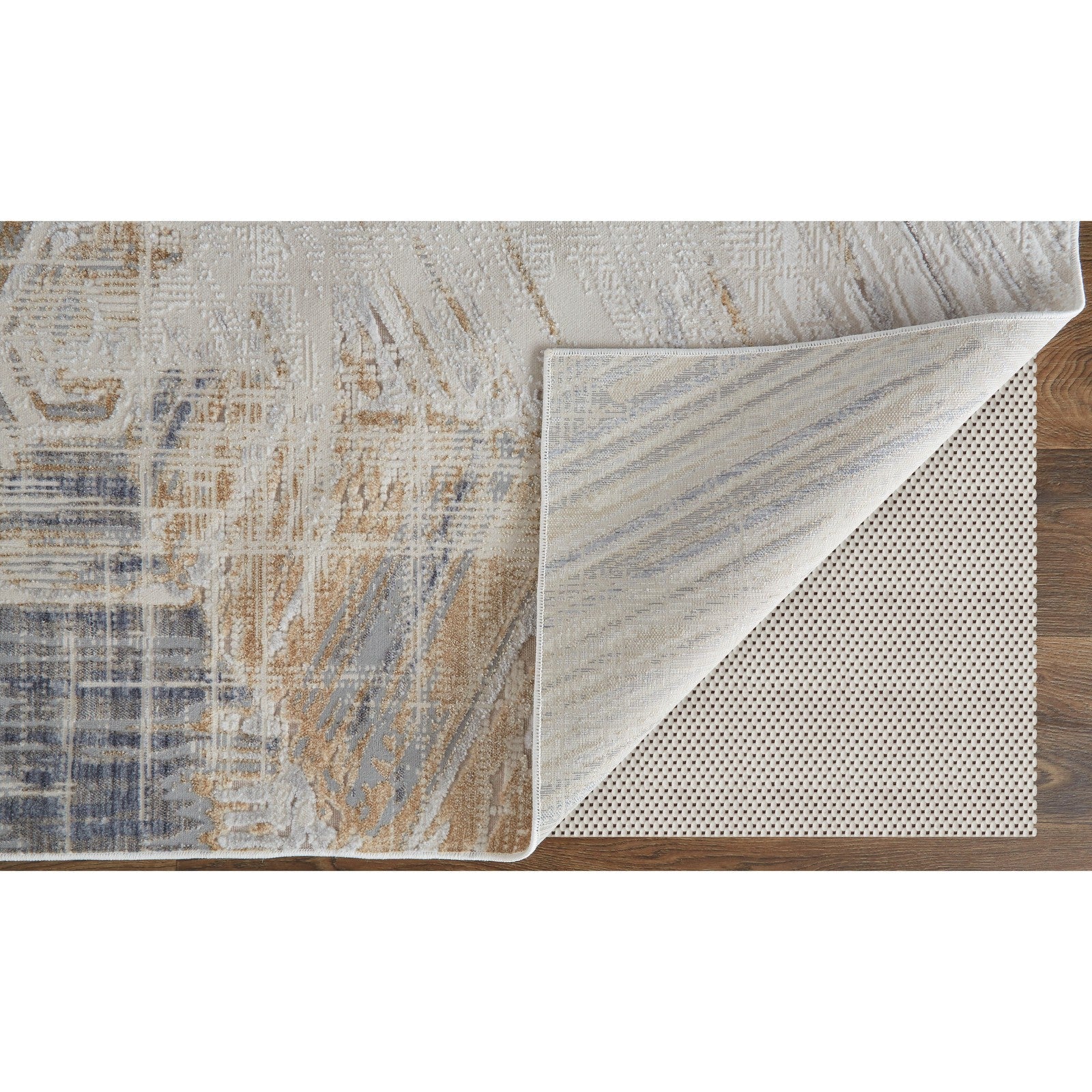 Feizy Laina 39G6F Transitional Abstract in Tan/Ivory/Gray - Image 5