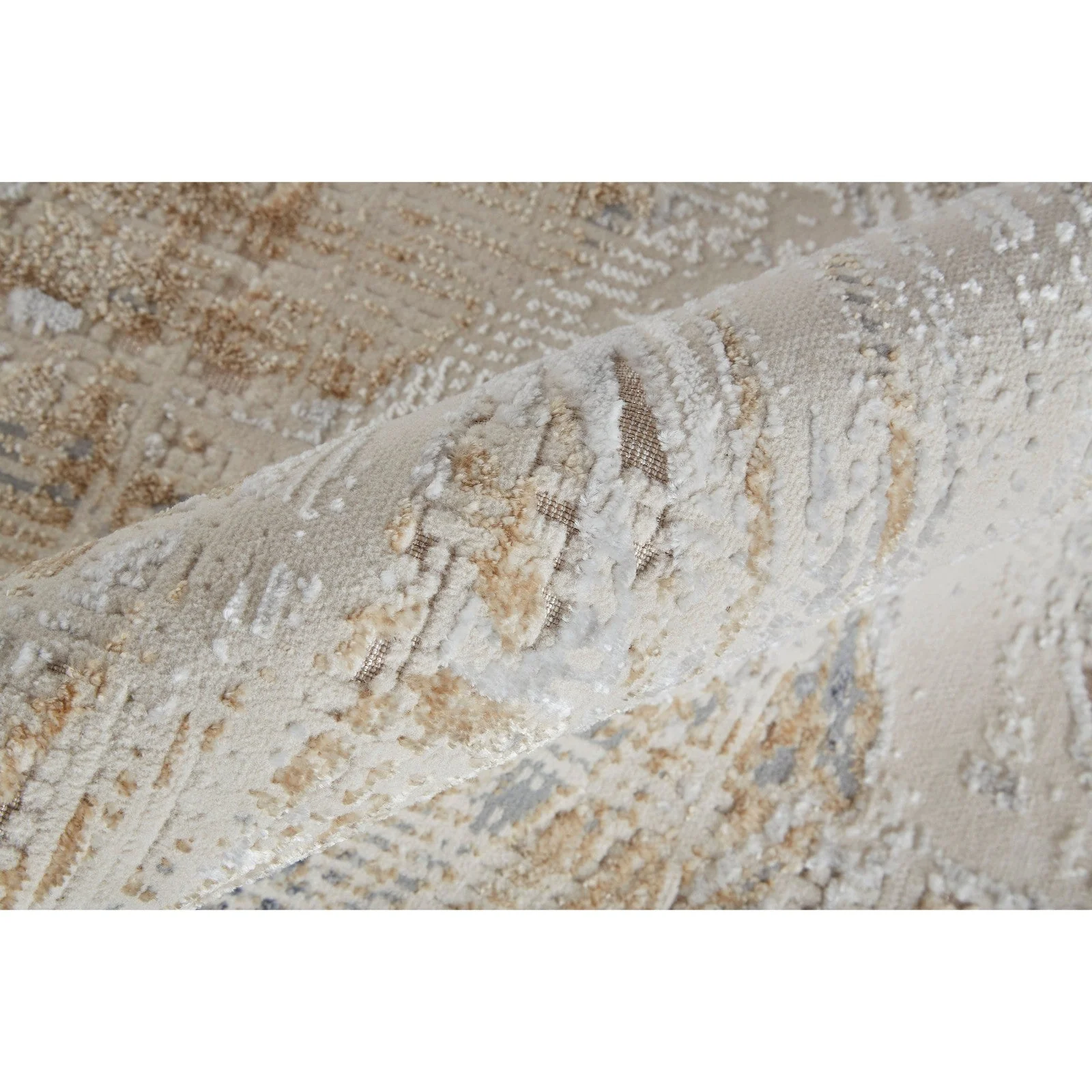 Feizy Laina 39G6F Transitional Abstract in Tan/Ivory/Gray - Image 6