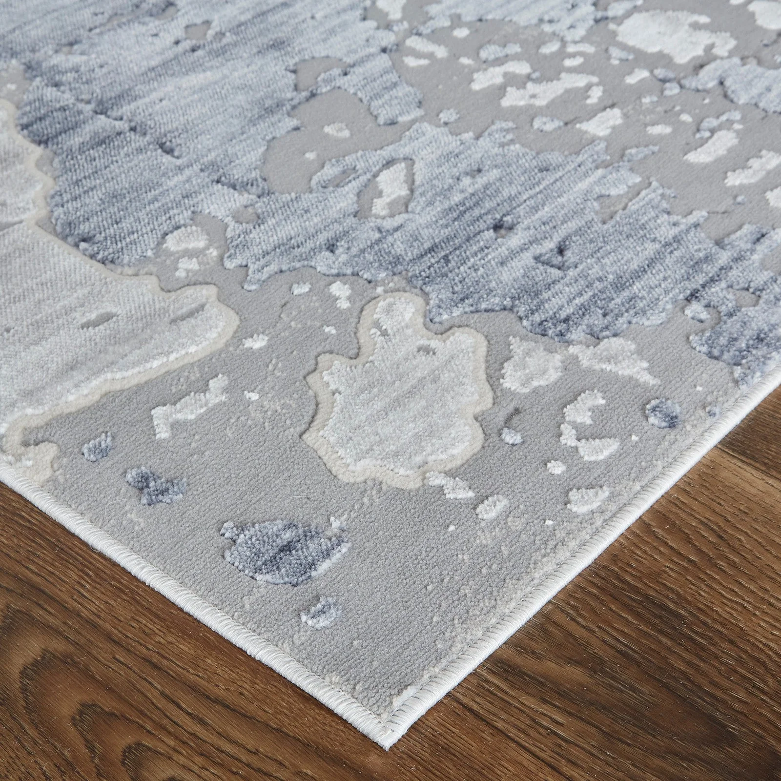 Feizy Laina 39G8F Transitional Abstract in Ivory/Blue - Image 4