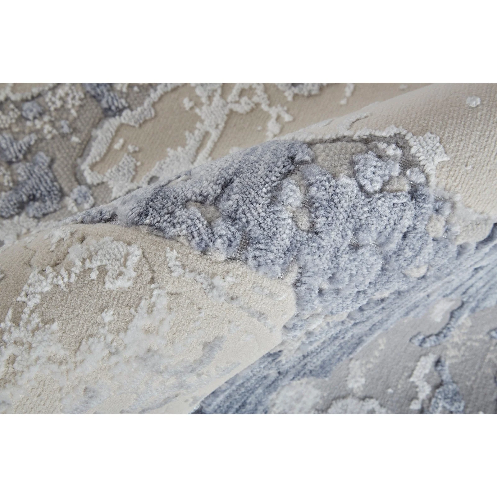Feizy Laina 39G8F Transitional Abstract in Ivory/Blue - Image 6
