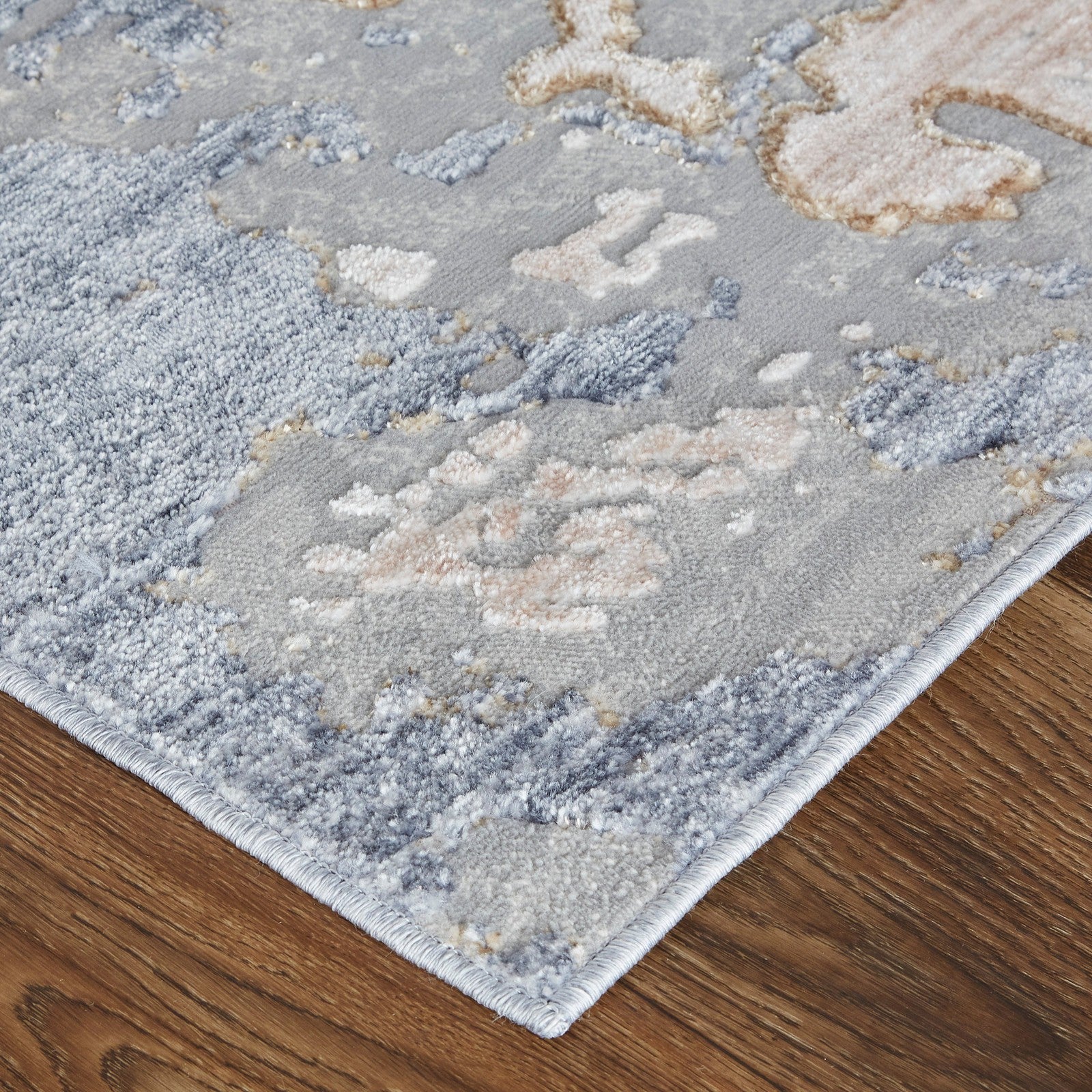 Feizy Laina 39G8F Transitional Abstract in Tan/Blue - Image 4