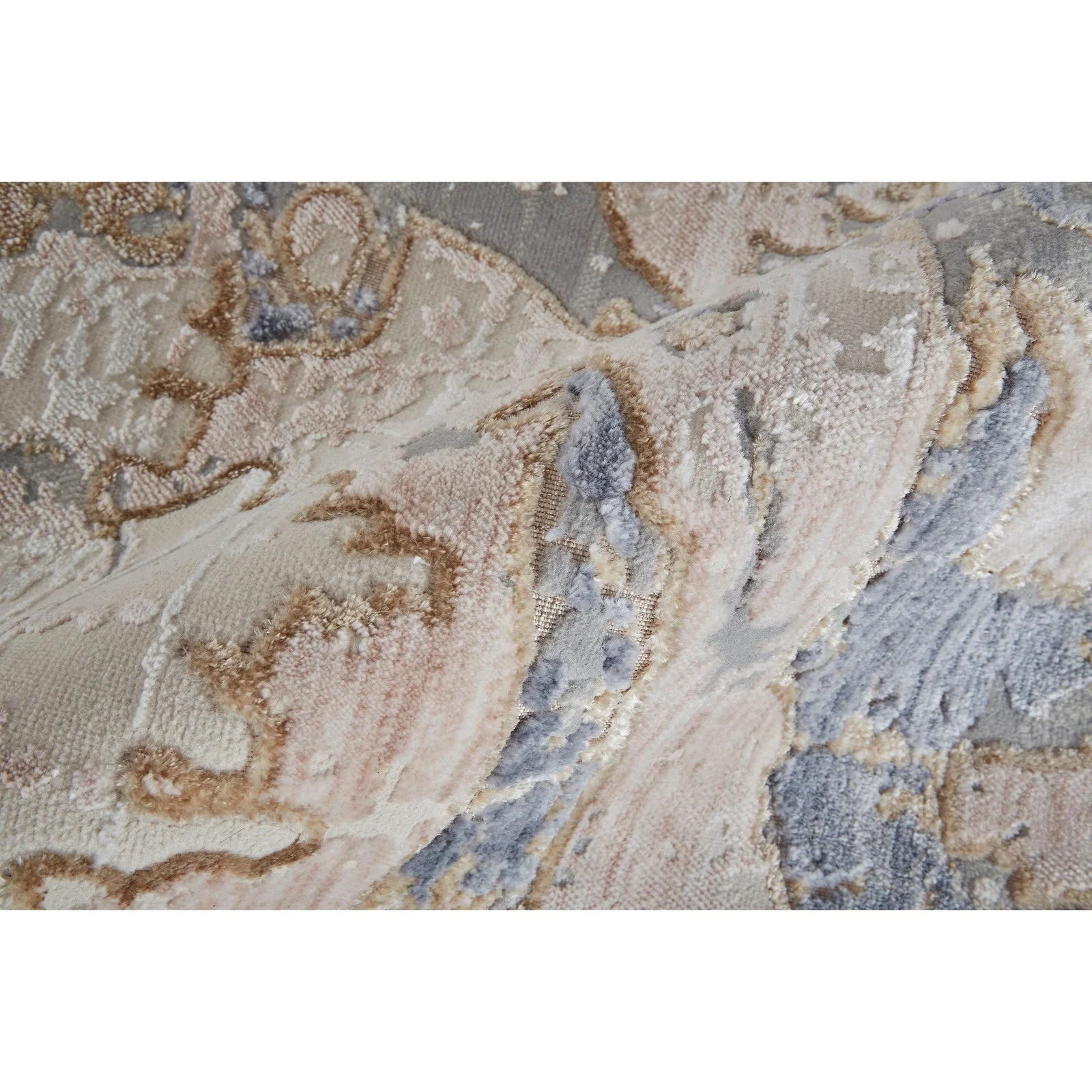 Feizy Laina 39G8F Transitional Abstract in Tan/Blue - Image 6