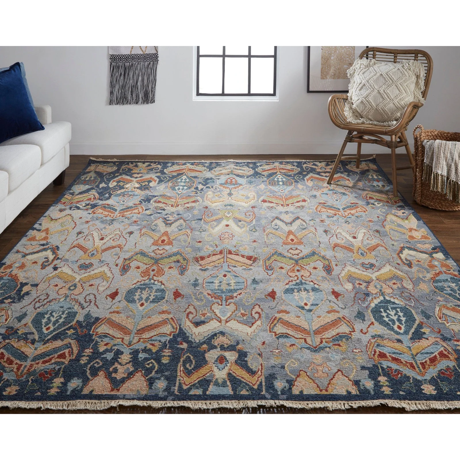 Feizy Leylan 0563F Transitional Ikat in Blue/Gray/Tan - Image 2