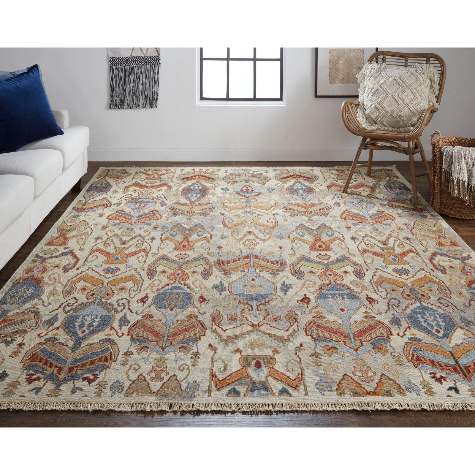 Feizy Leylan 0563F Transitional Ikat in Tan/Ivory/Orange - Image 2