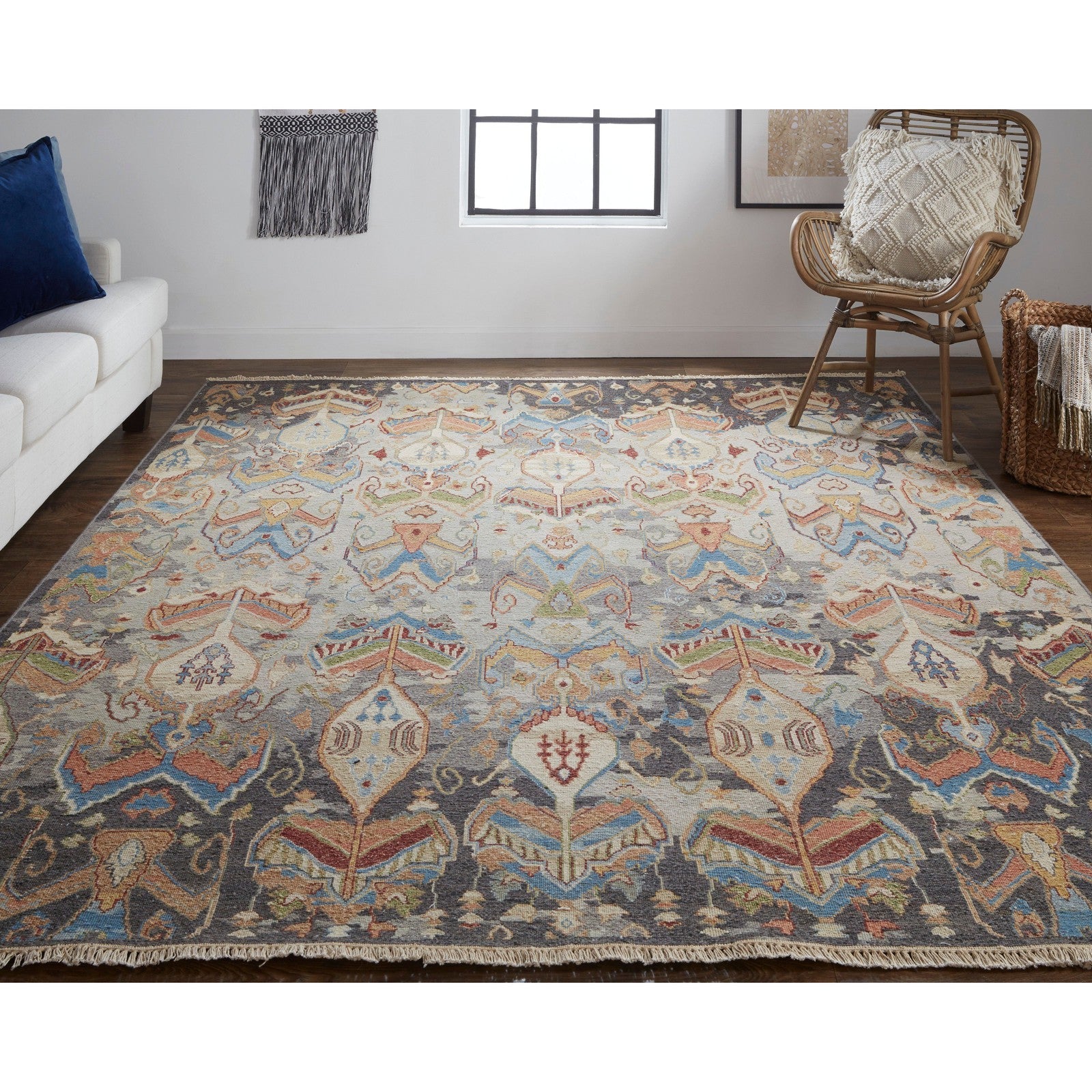 Feizy Leylan 0563F Transitional Ikat in Taupe/Tan/Orange - Image 2