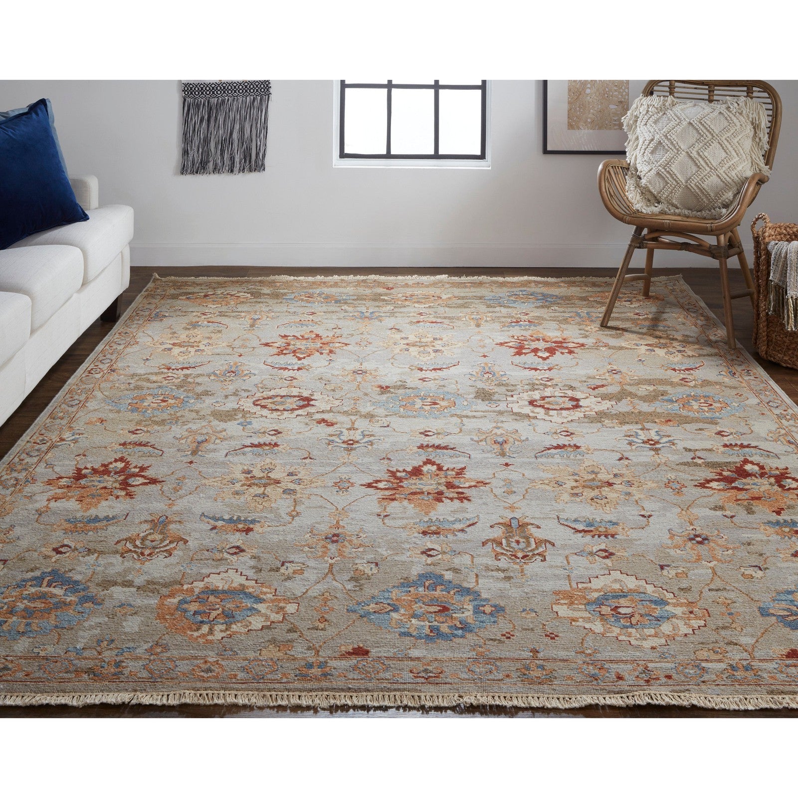 Feizy Leylan 0583F Transitional Floral & Botanical in Brown/Tan/Gray - Image 2