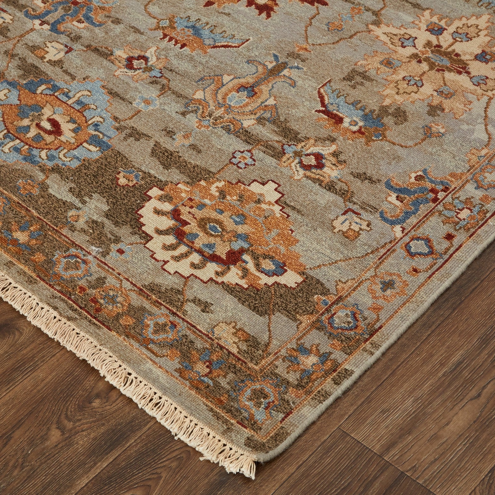 Feizy Leylan 0583F Transitional Floral & Botanical in Brown/Tan/Gray - Image 3