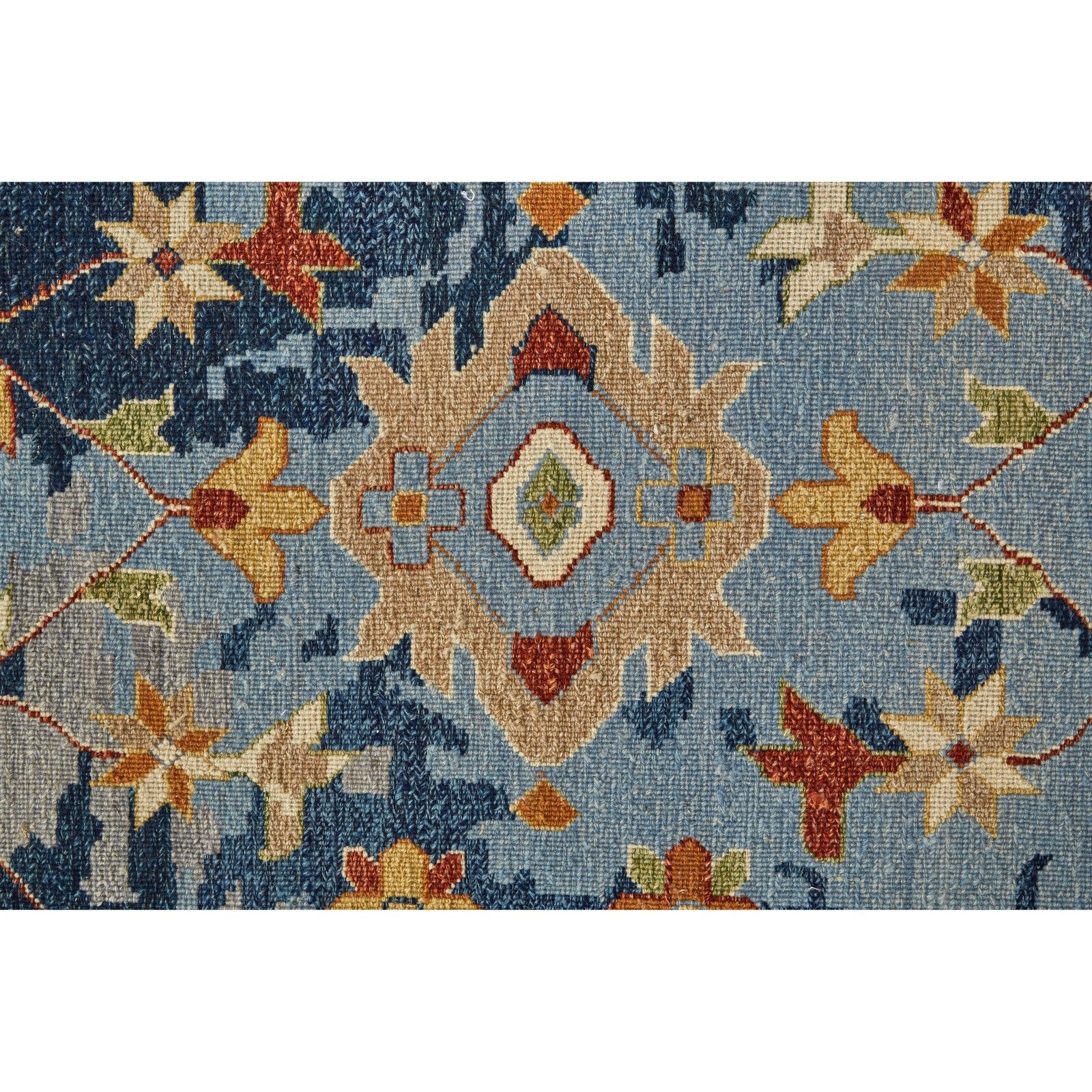 Feizy Leylan 0587F Transitional Floral & Botanical in Blue/Orange/Red - Image 6