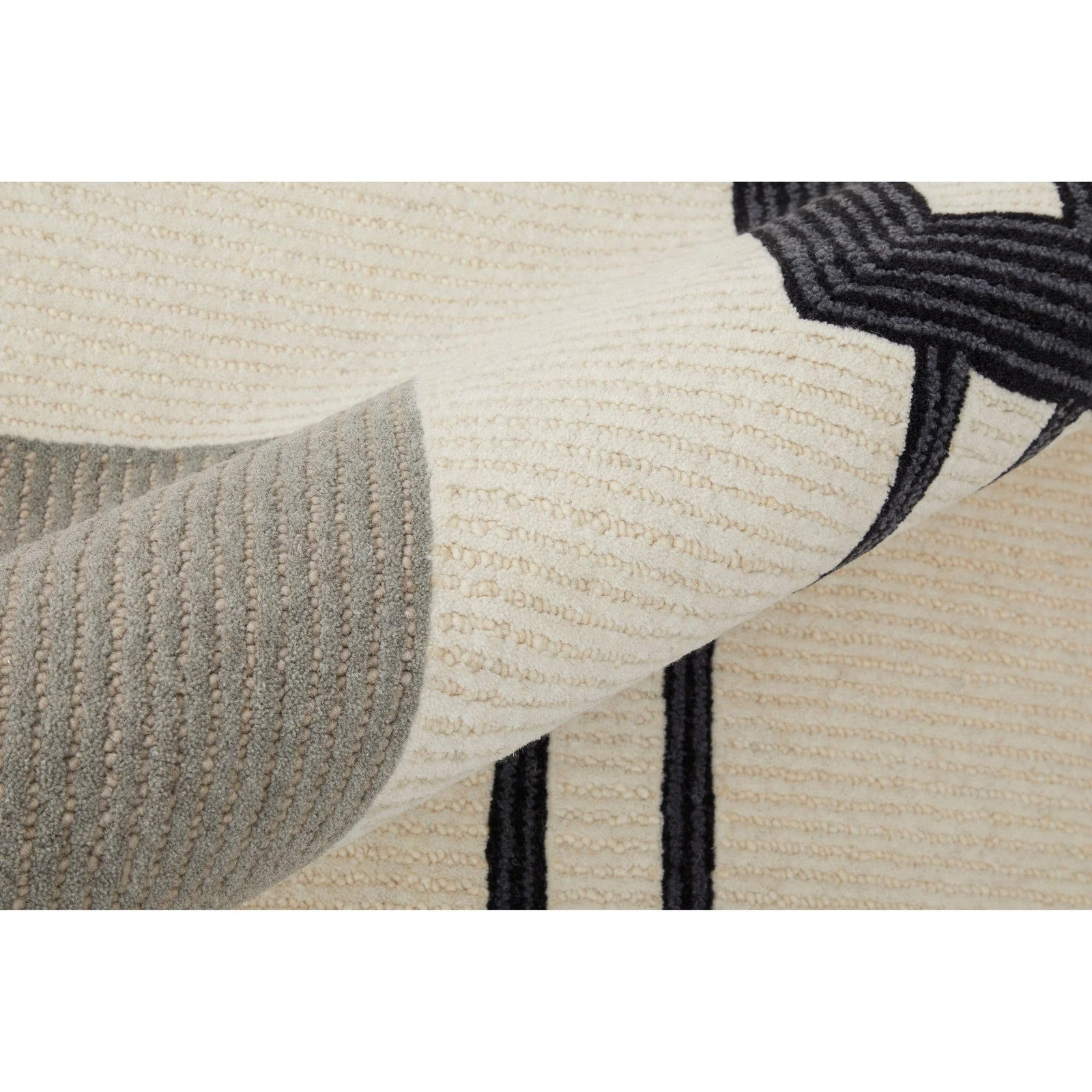 Feizy Maguire 8899F Transitional Abstract Rug in Ivory/Gray/Black - Image 3