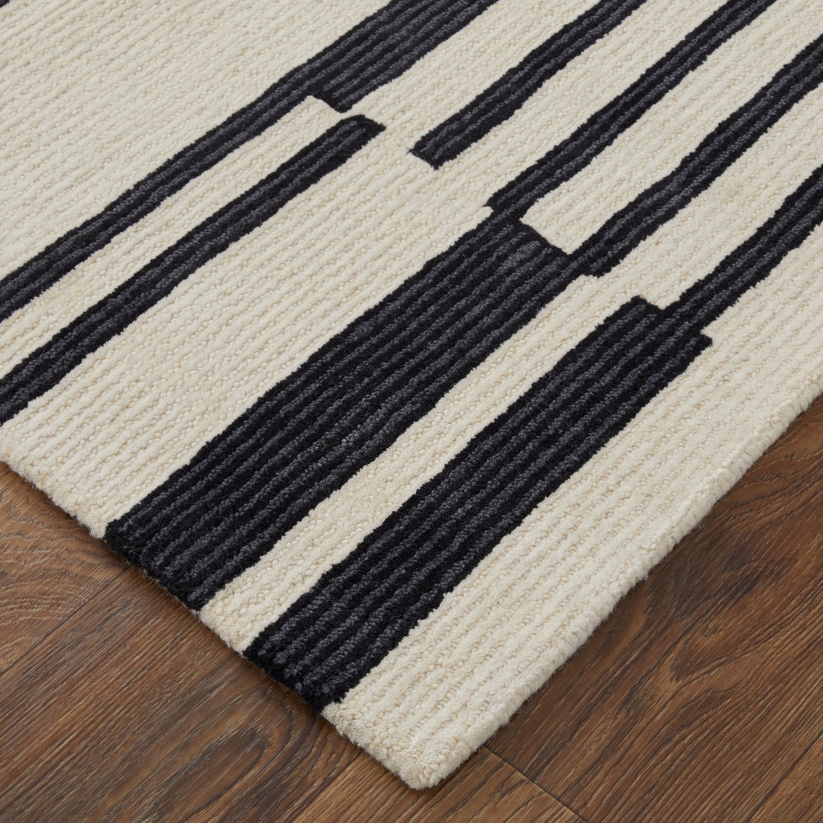 Feizy Maguire 8901F Transitional Abstract Rug in Ivory/Black - Image 5