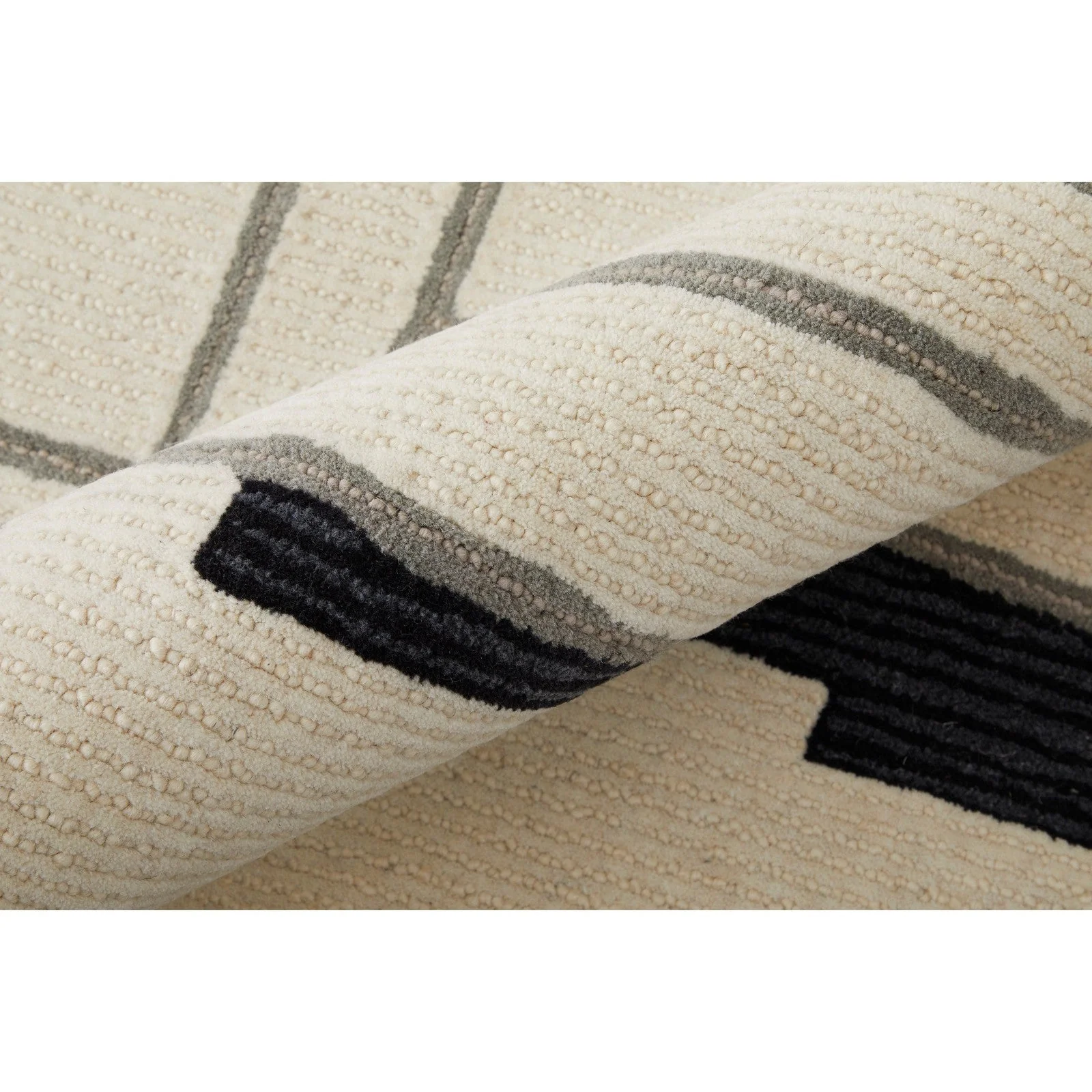 Feizy Maguire 8902F Transitional Abstract Rug in Ivory/Gray/Taupe - Image 3