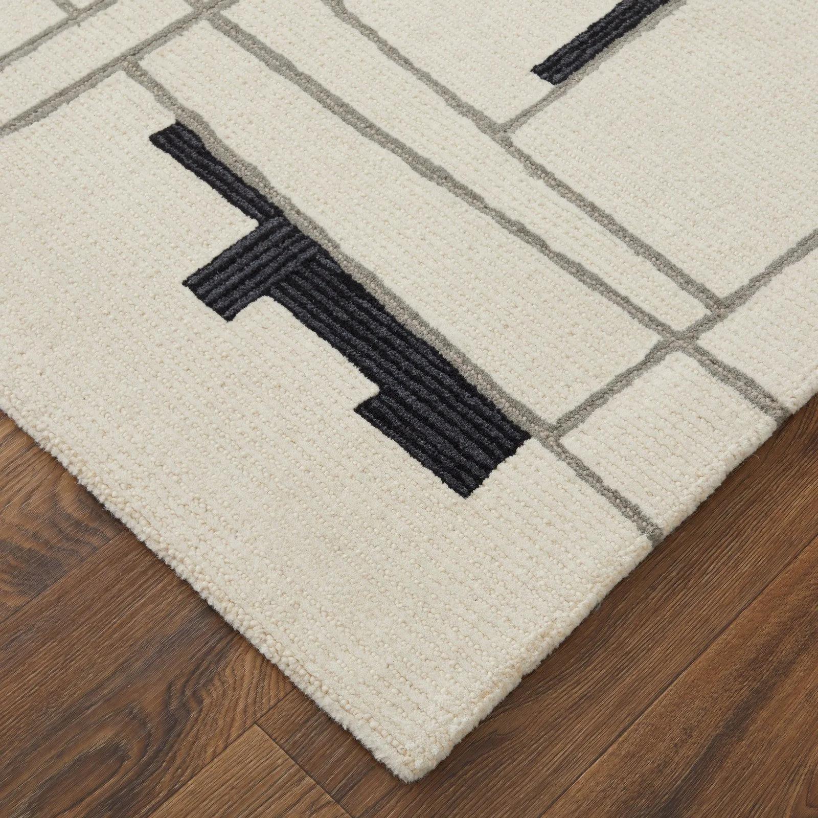 Feizy Maguire 8902F Transitional Abstract Rug in Ivory/Gray/Taupe - Image 5