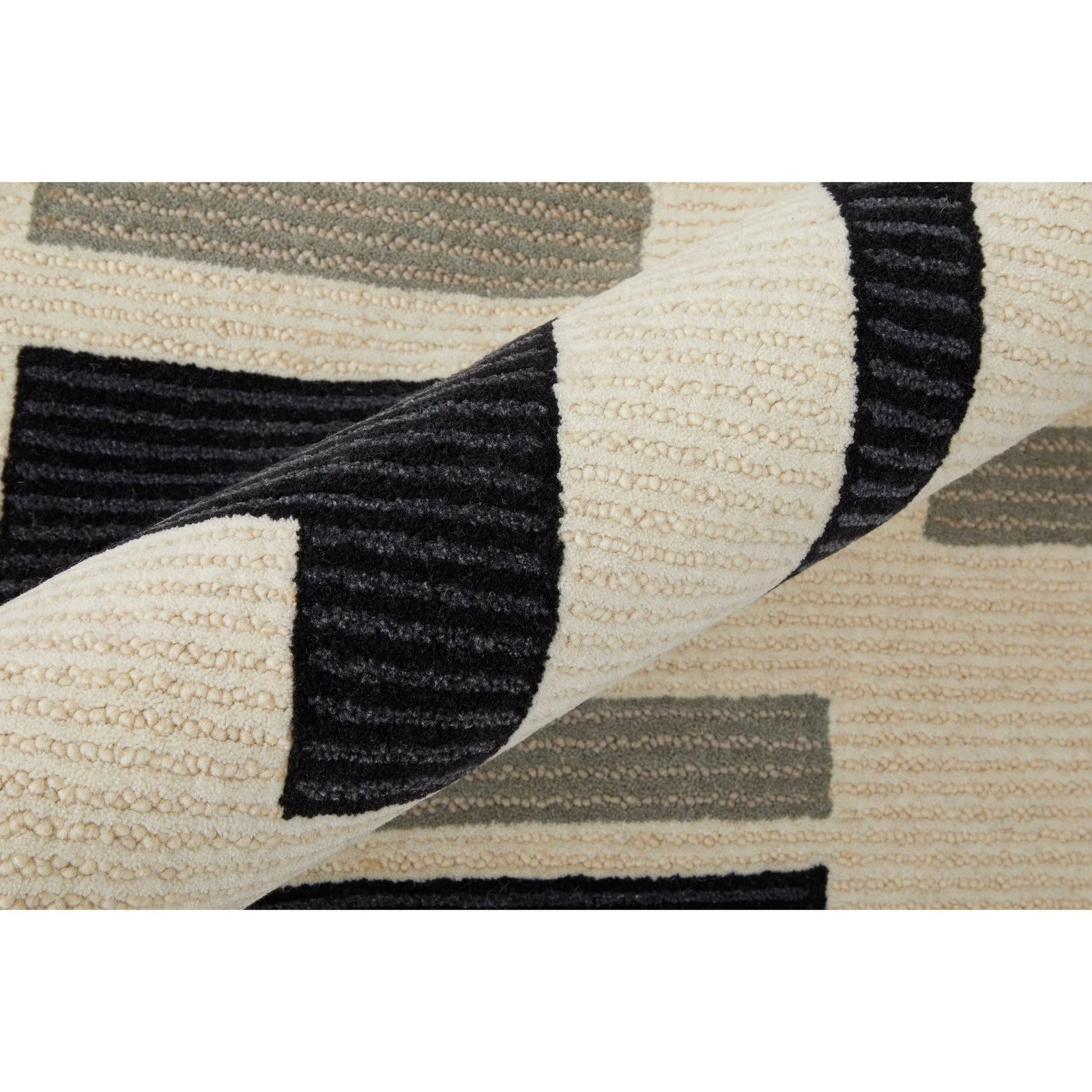 Feizy Maguire 8903F Transitional Abstract Rug in Ivory/Taupe - Image 3