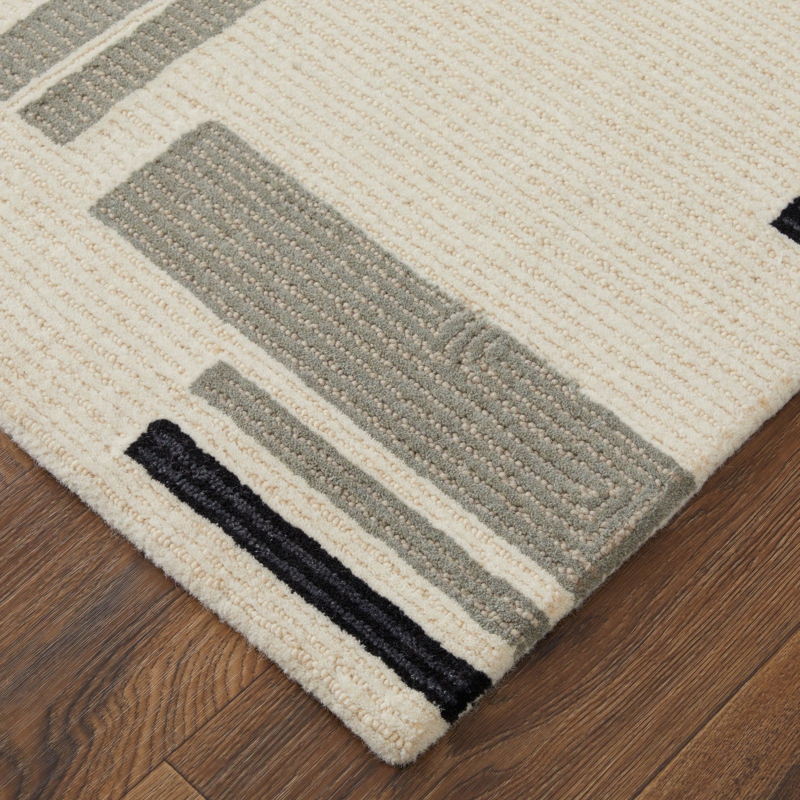 Feizy Maguire 8903F Transitional Abstract Rug in Ivory/Taupe - Image 6