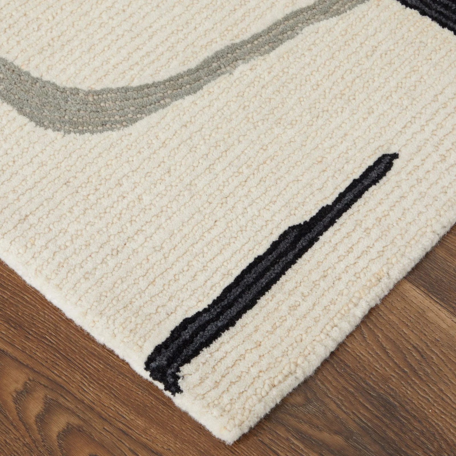 Feizy Maguire 8905F Transitional Abstract Rug in Ivory/Gray/Black - Image 5