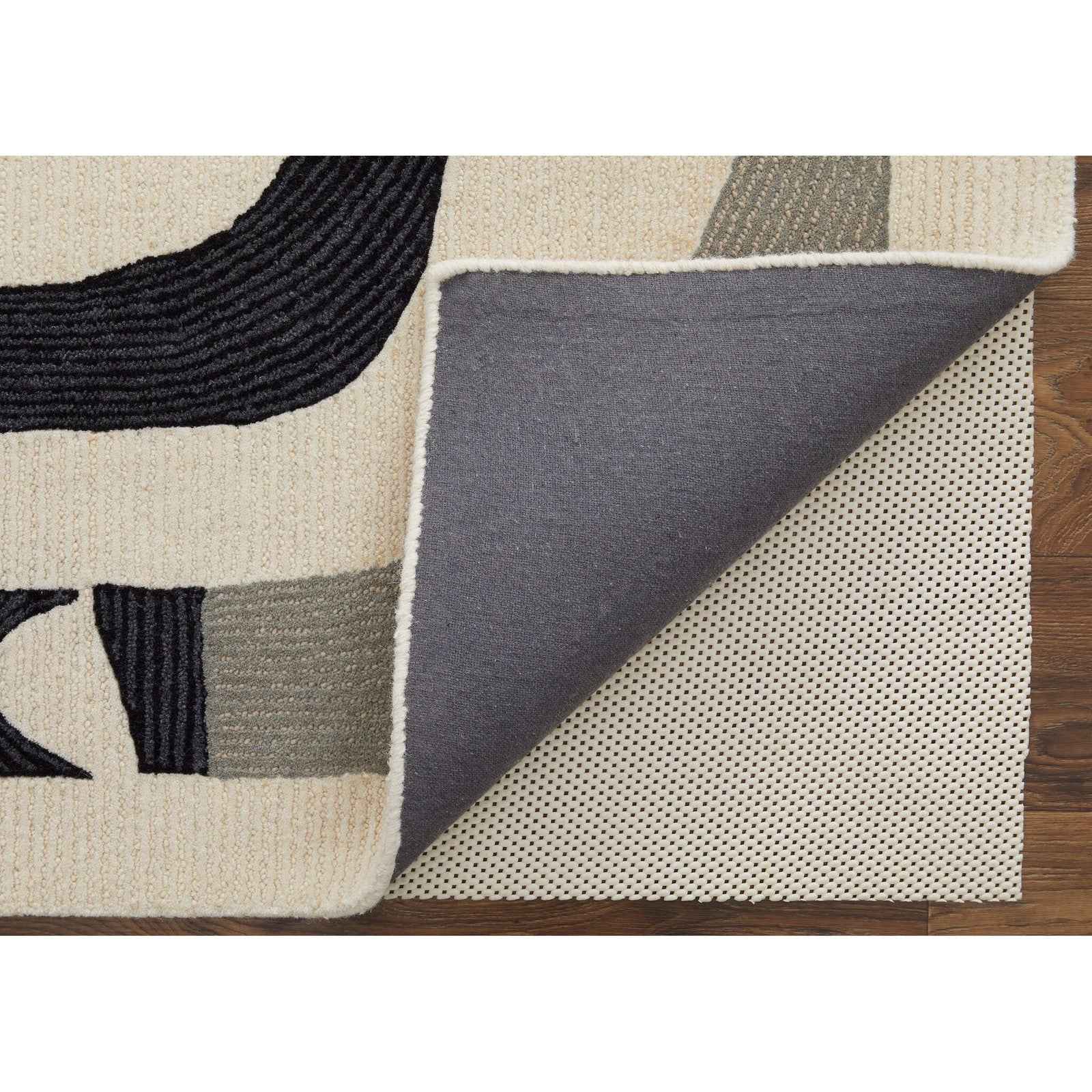 Feizy Maguire 8905F Transitional Abstract Rug in Ivory/Gray/Black - Image 6