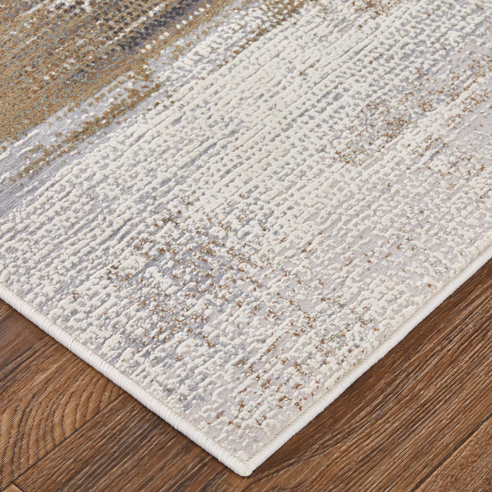Feizy Mandana 39LYF Modern Abstract Rug in Brown/Ivory - Image 5